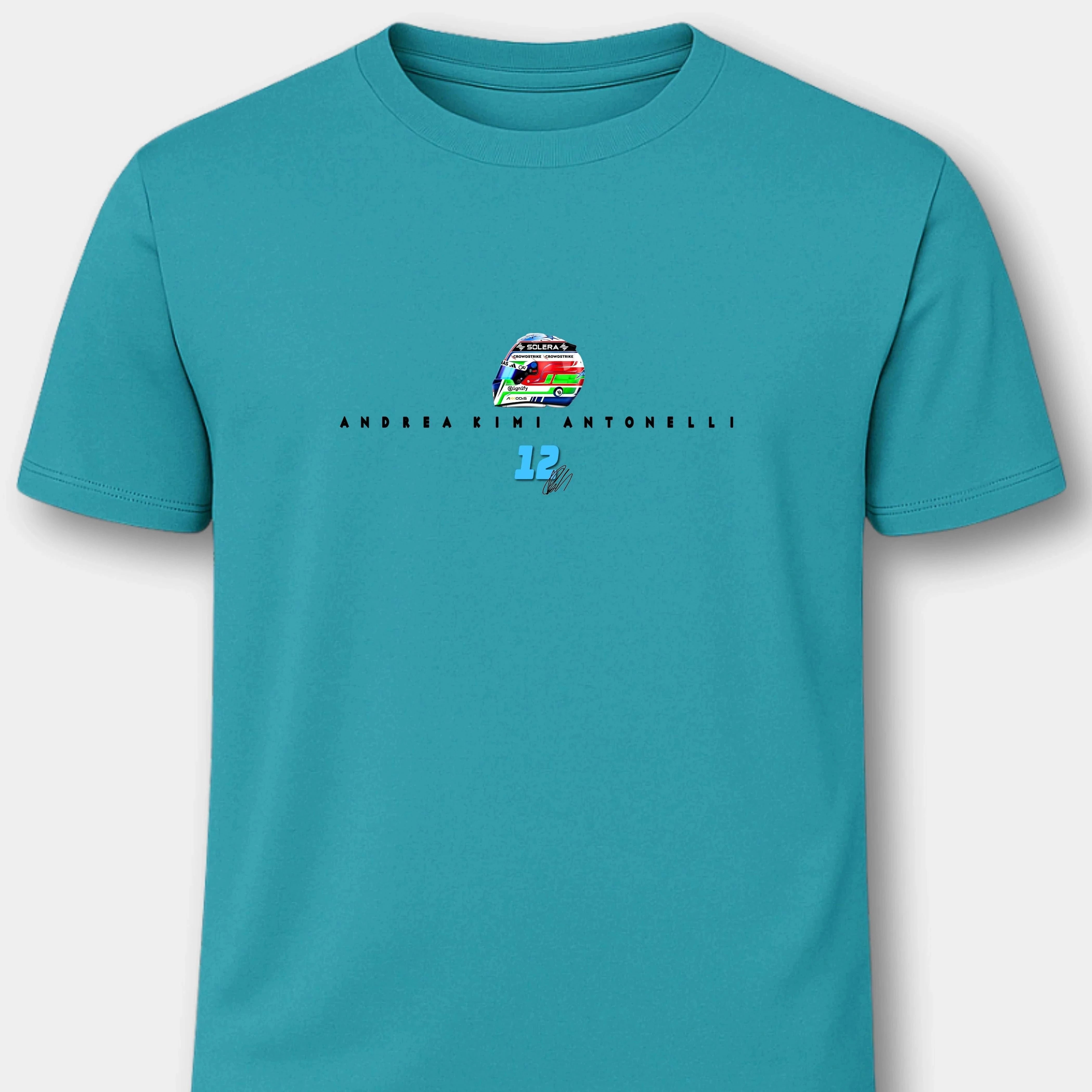 Andrea Kimi Antonelli Mercedes - Herren Shirt Herren Basic T-Shirt Novawear Diva Blue S