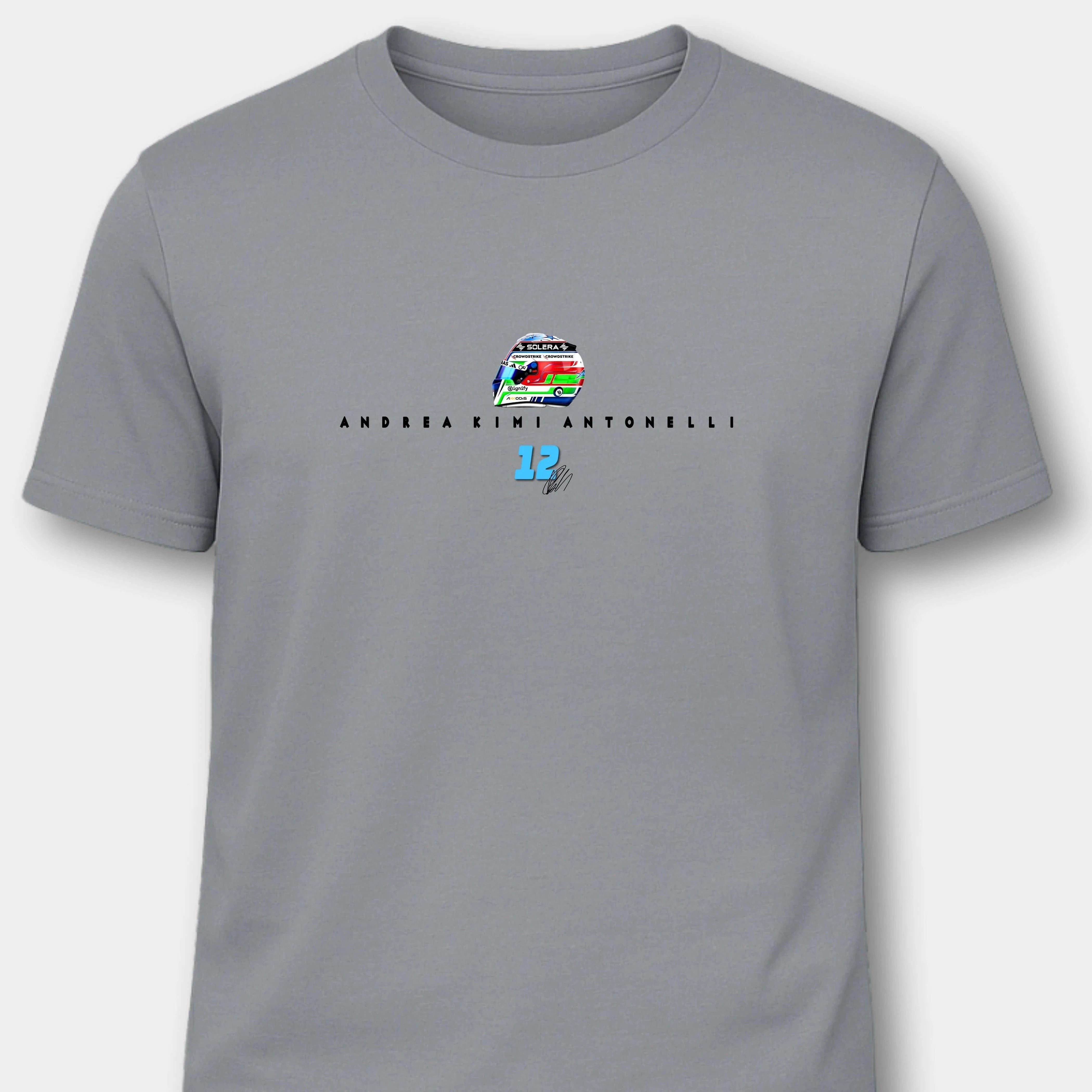 Andrea Kimi Antonelli Mercedes - Herren Shirt Herren Basic T-Shirt Novawear Pacific Grey S