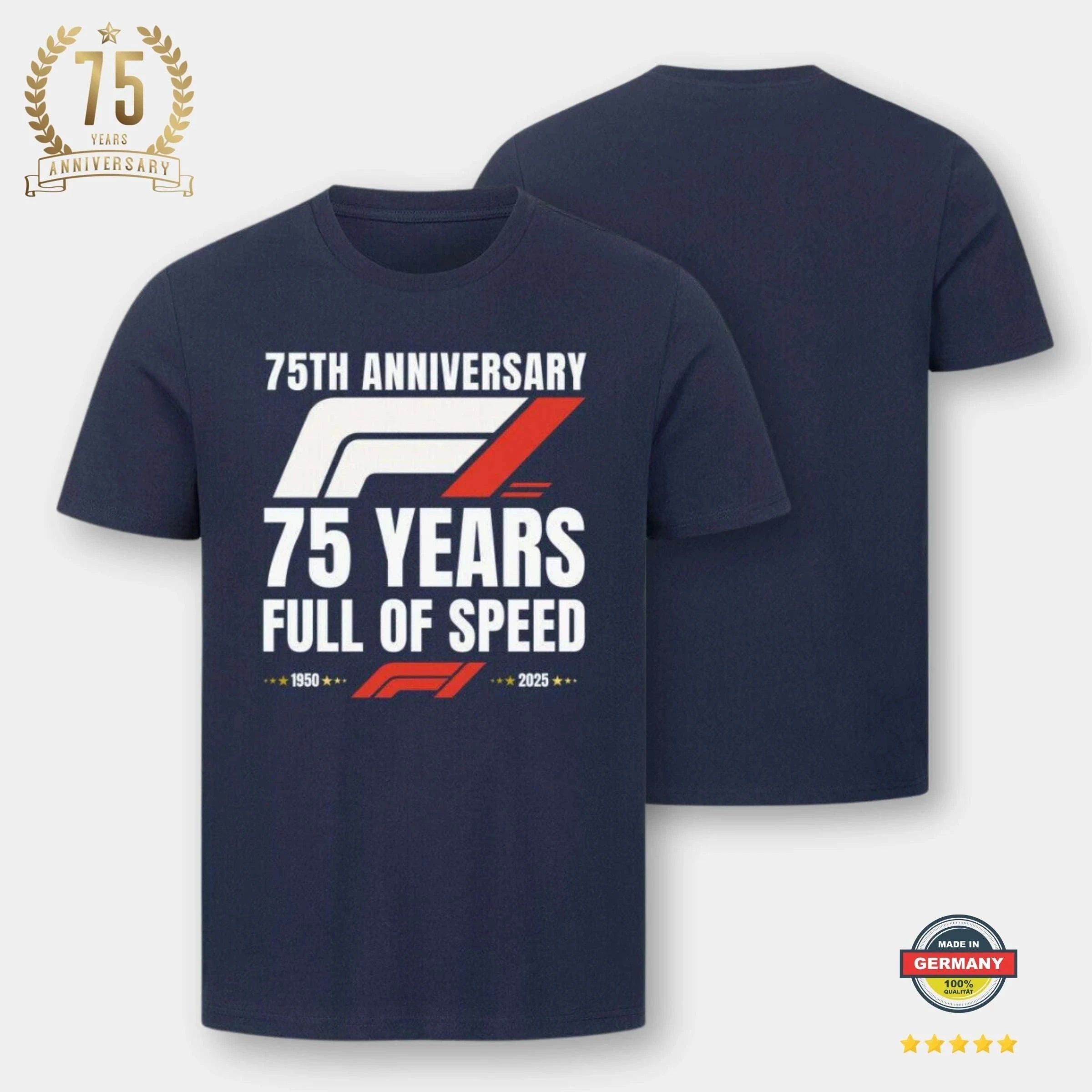 🏁 F1™ 75th Anniversary Shirt – Limited Edition für echte Racing-Fans | NOVAWEAR® T-Shirt Novawear S French Navy