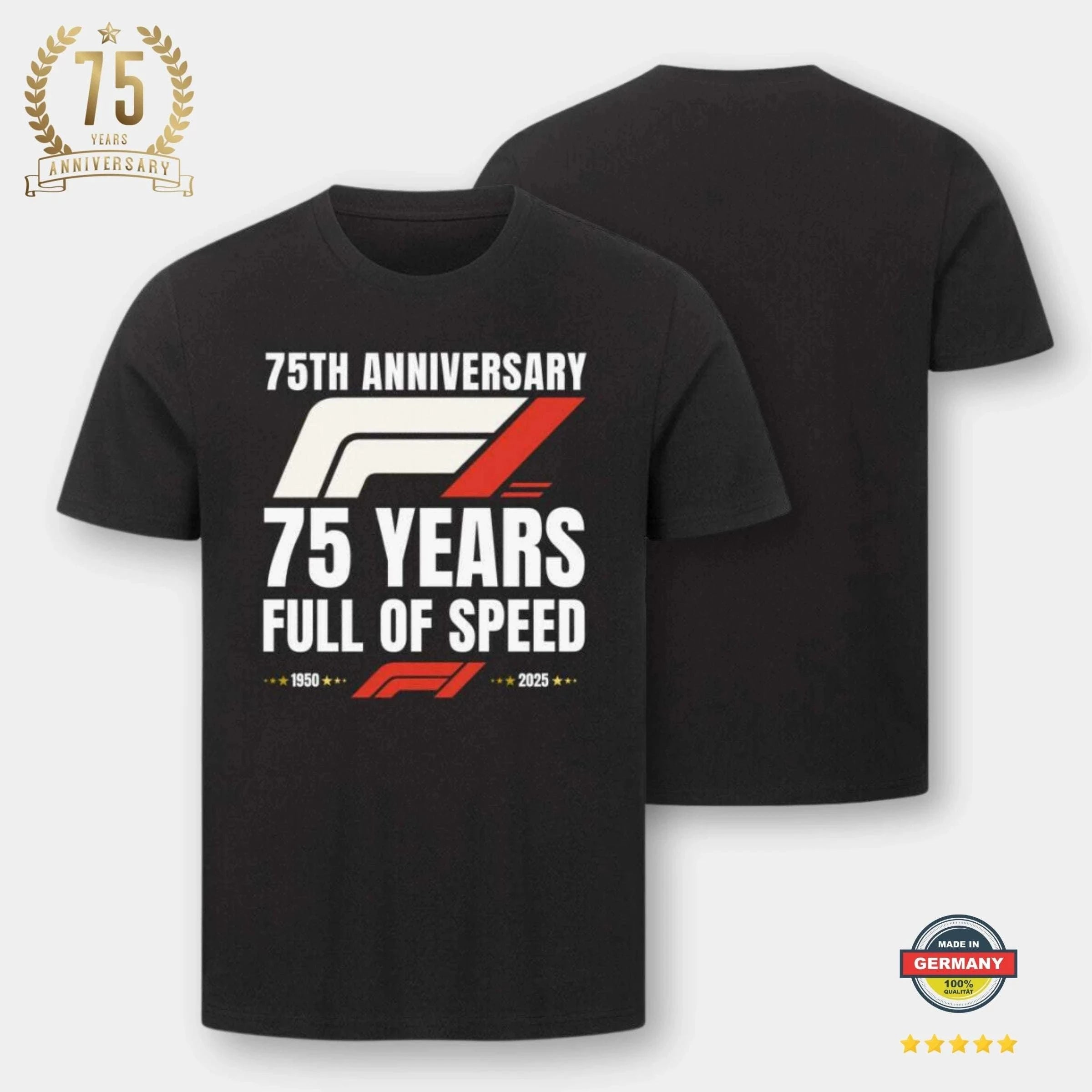 🏁 F1™ 75th Anniversary Shirt – Limited Edition für echte Racing-Fans | NOVAWEAR® T-Shirt Novawear S Schwarz