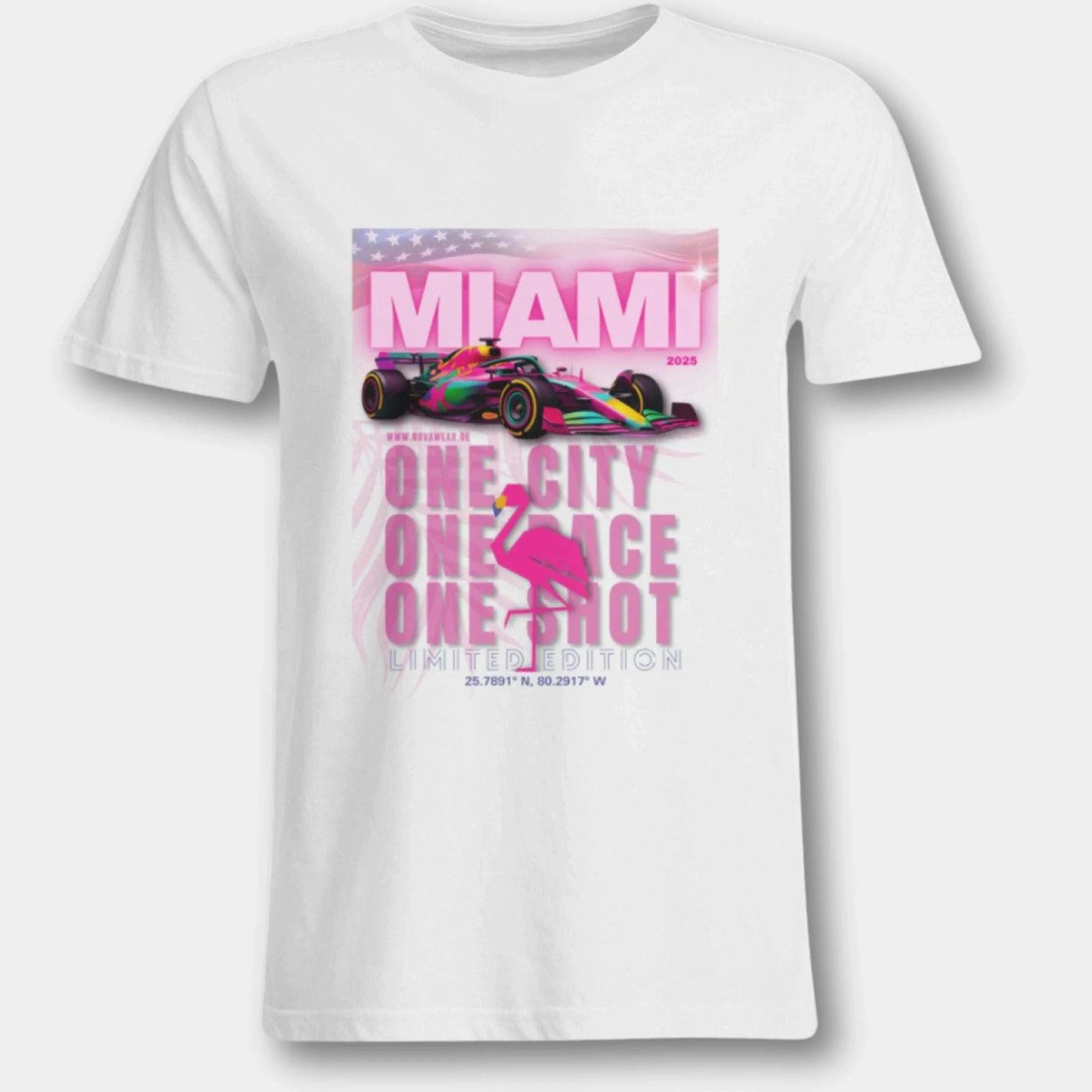 F1 MIAMI Special Oversized Shirt – Nur 100 je Farbe | Statement Piece für Fans - Übergrößenshirt Übergrößen Unisex T-Shirt Novawear White 3XL