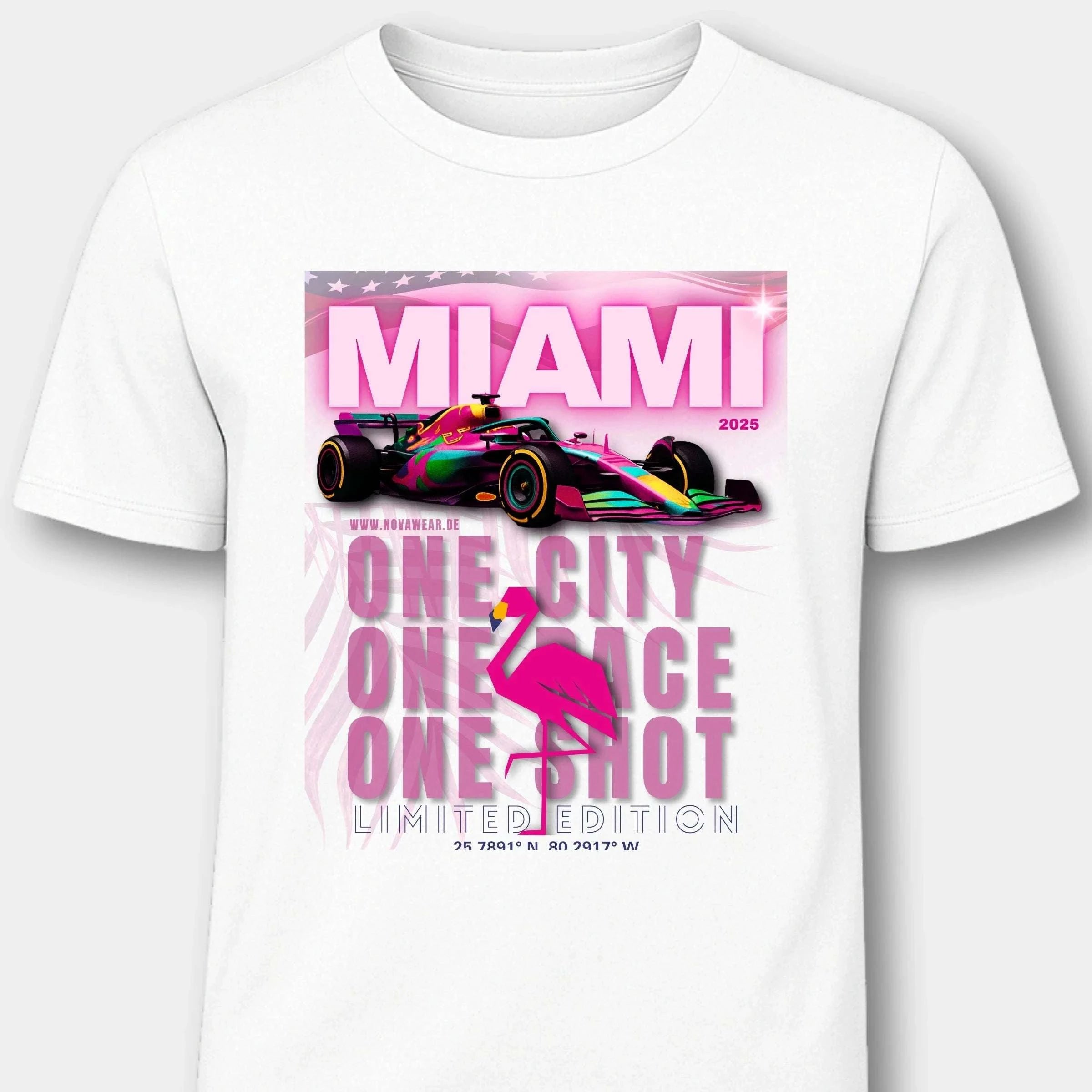 F1 MIAMI Special Shirt – Limited Edition | Nur 100 je Farbe | Motorsport Statement T-Shirt für Herren Herren Basic T-Shirt Novawear White S