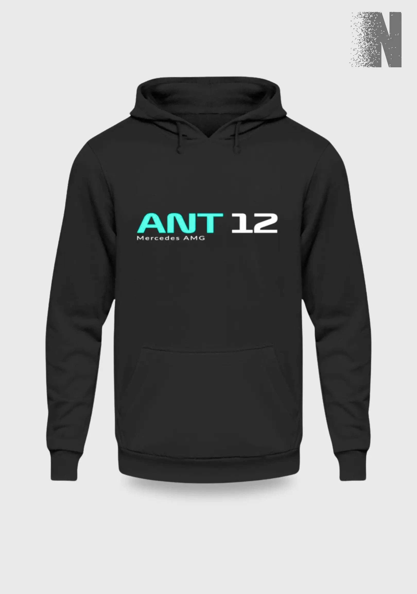 F1 Racing Andrea Kimi Antonelli 12 - Unisex Kapuzenpullover Hoodie Kapuzenpullover Novawear Deep Black XS