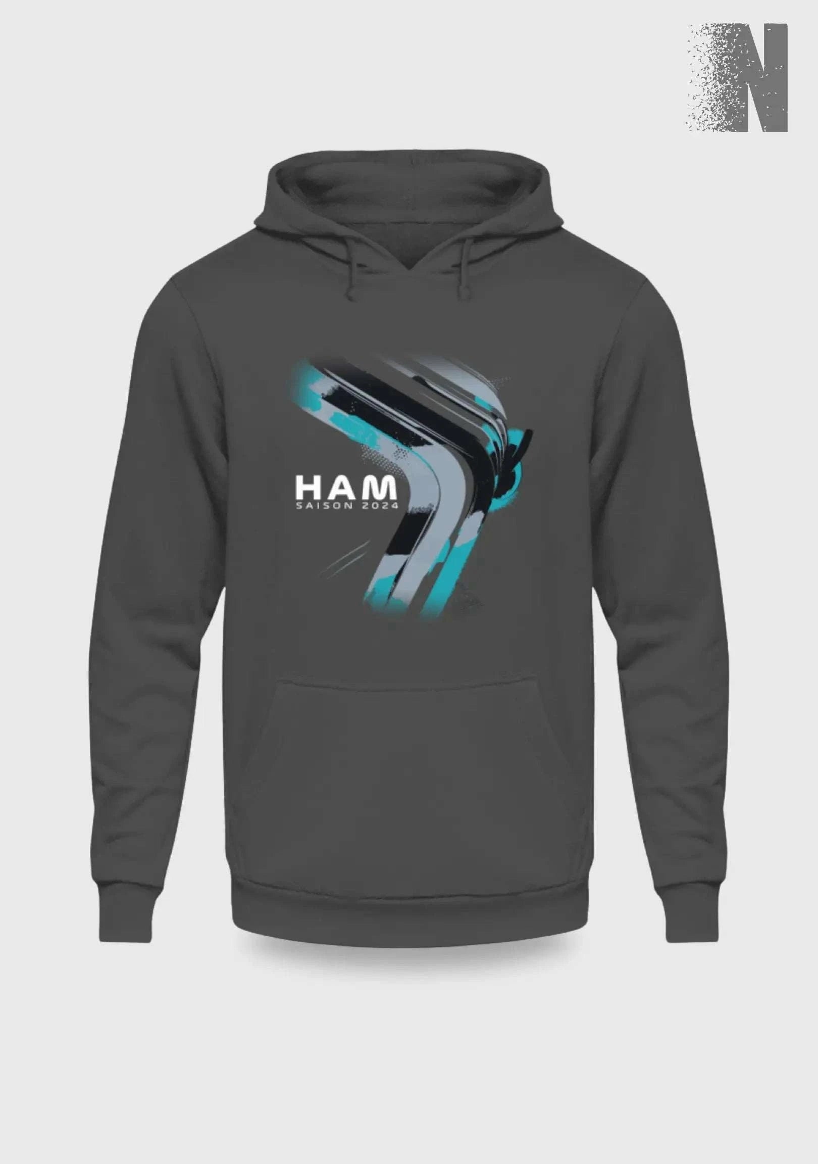 F1 Racing Lewis Hamilton 2024 Limited Edition - Unisex Hoodie Kapuzenpullover Novawear Steel Grey (Solid) XS