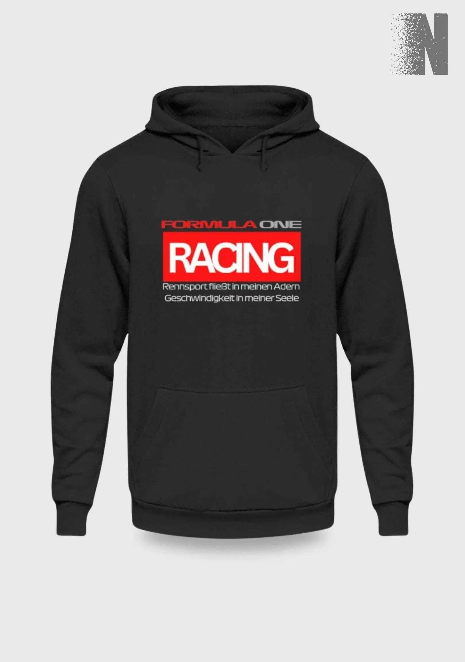 F1 Racing Rennsport - Unisex Hoodie Kapuzenpullover Novawear Tief Schwarz XS