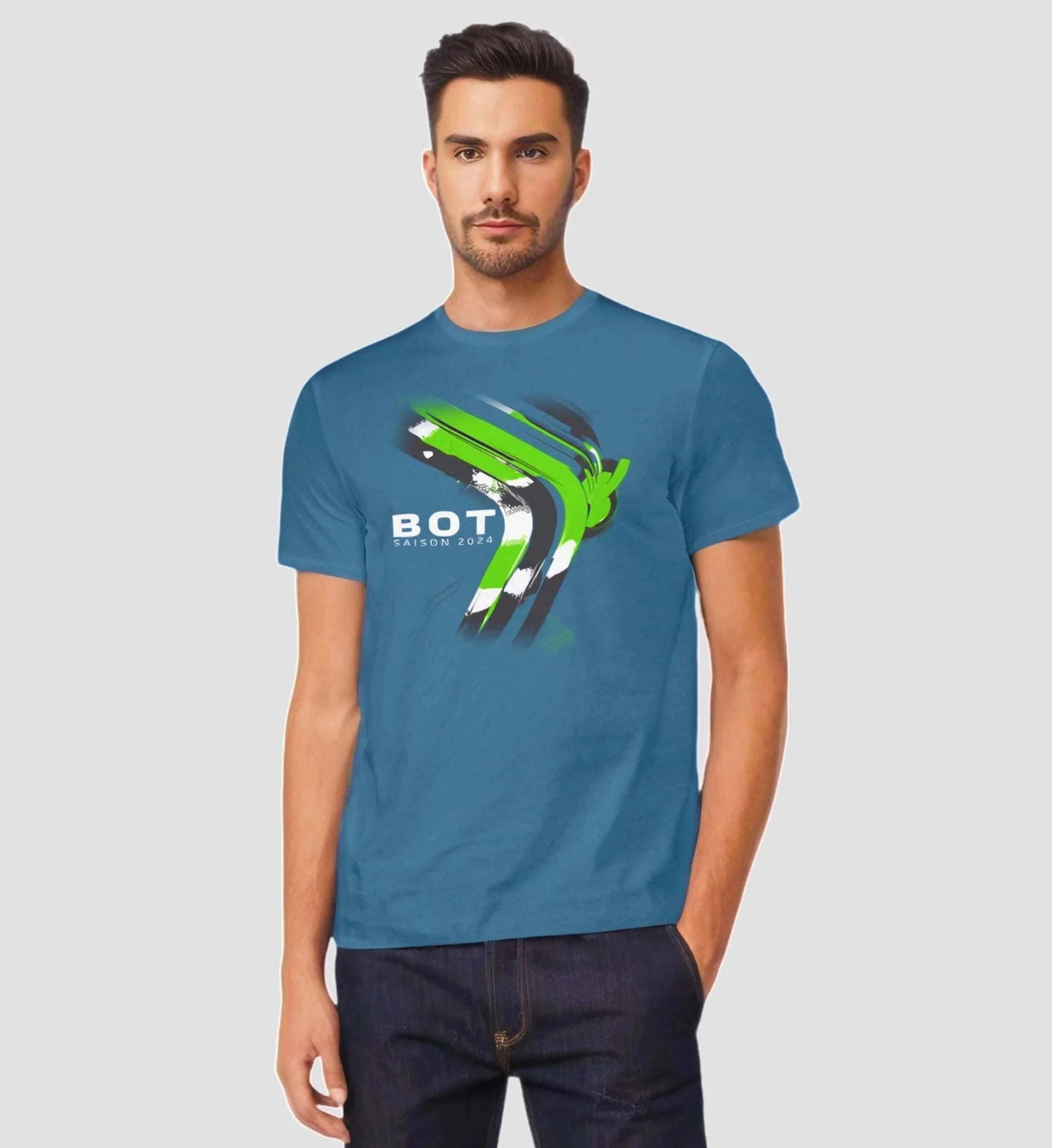 F1 Racing Valtteri Bottas 2024 Limited Edition - Herren Shirt T-Shirt Novawear Steinblau XS