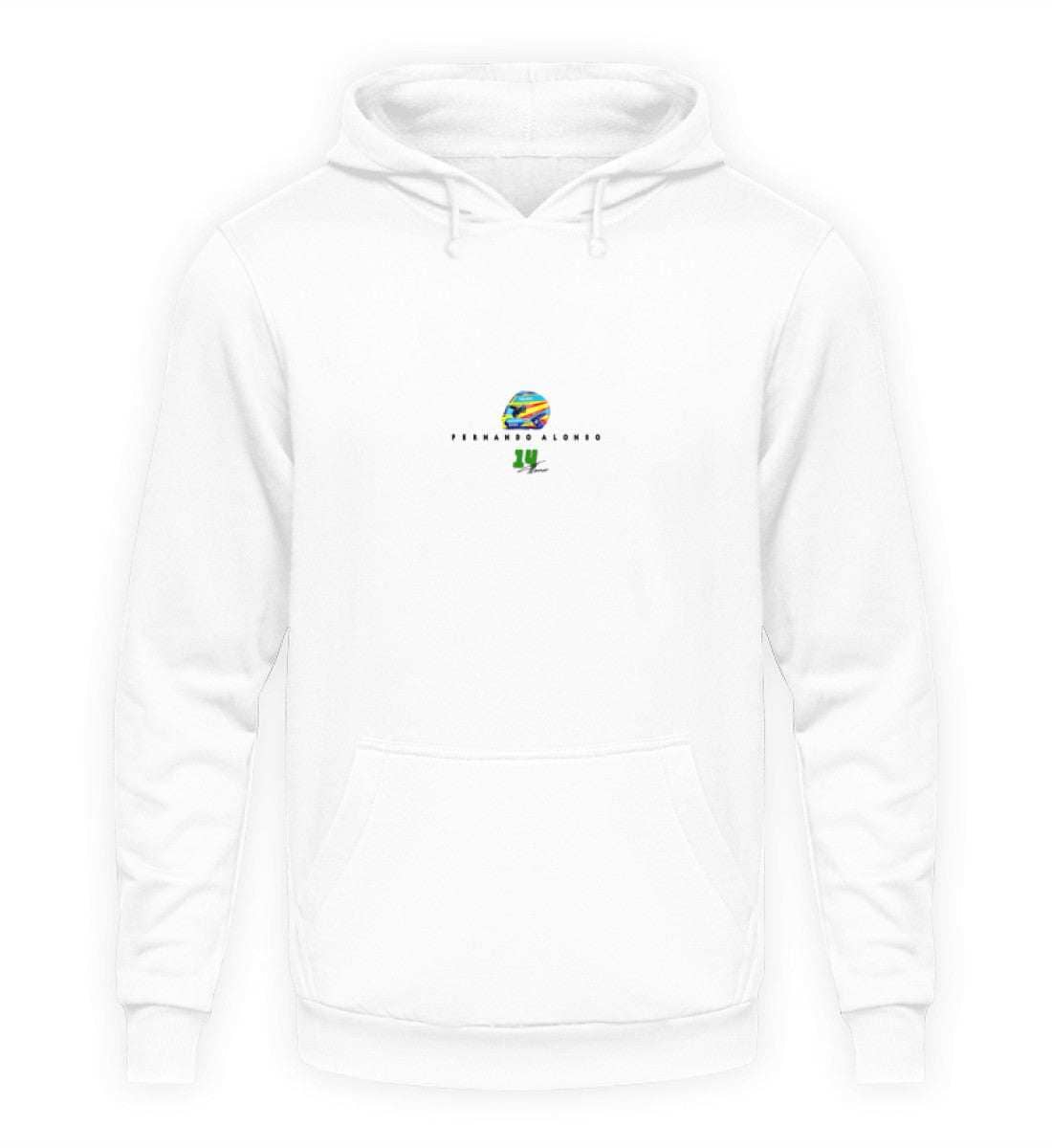 Fernando Alonso Aston Martin - Unisex Kapuzenpullover Hoodie Unisex Hoodie Novawear Arctic White XS