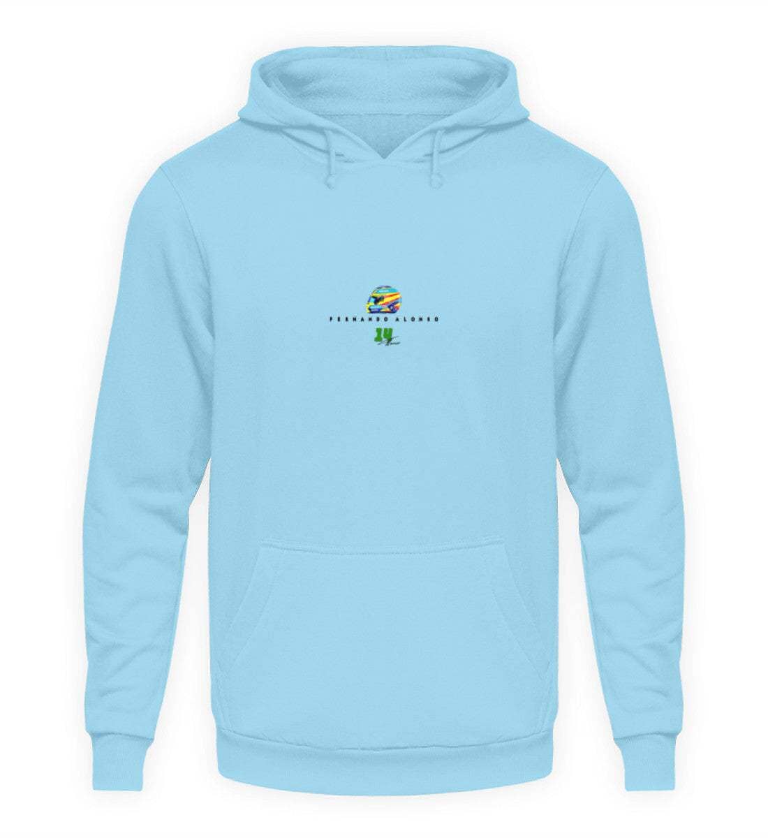 Fernando Alonso Aston Martin - Unisex Kapuzenpullover Hoodie Unisex Hoodie Novawear Sky Blue XS