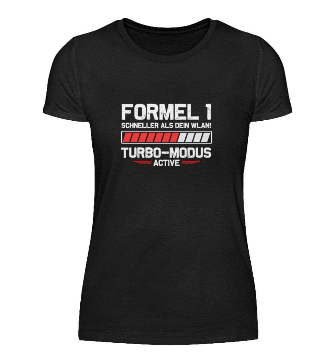 Formel 1 Schneller als Dein WLAN! - Damenshirt Damen Basic T-Shirt Shirtee Schwarz S