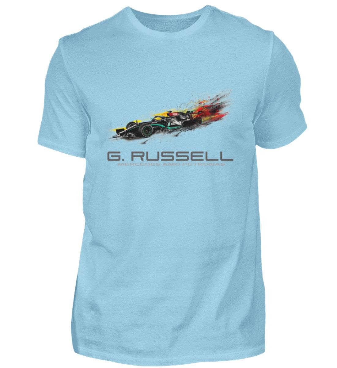 George Russell Mercedes AMG Petronas - Unisex Shirt T-Shirt Novawear Himmelblau XS