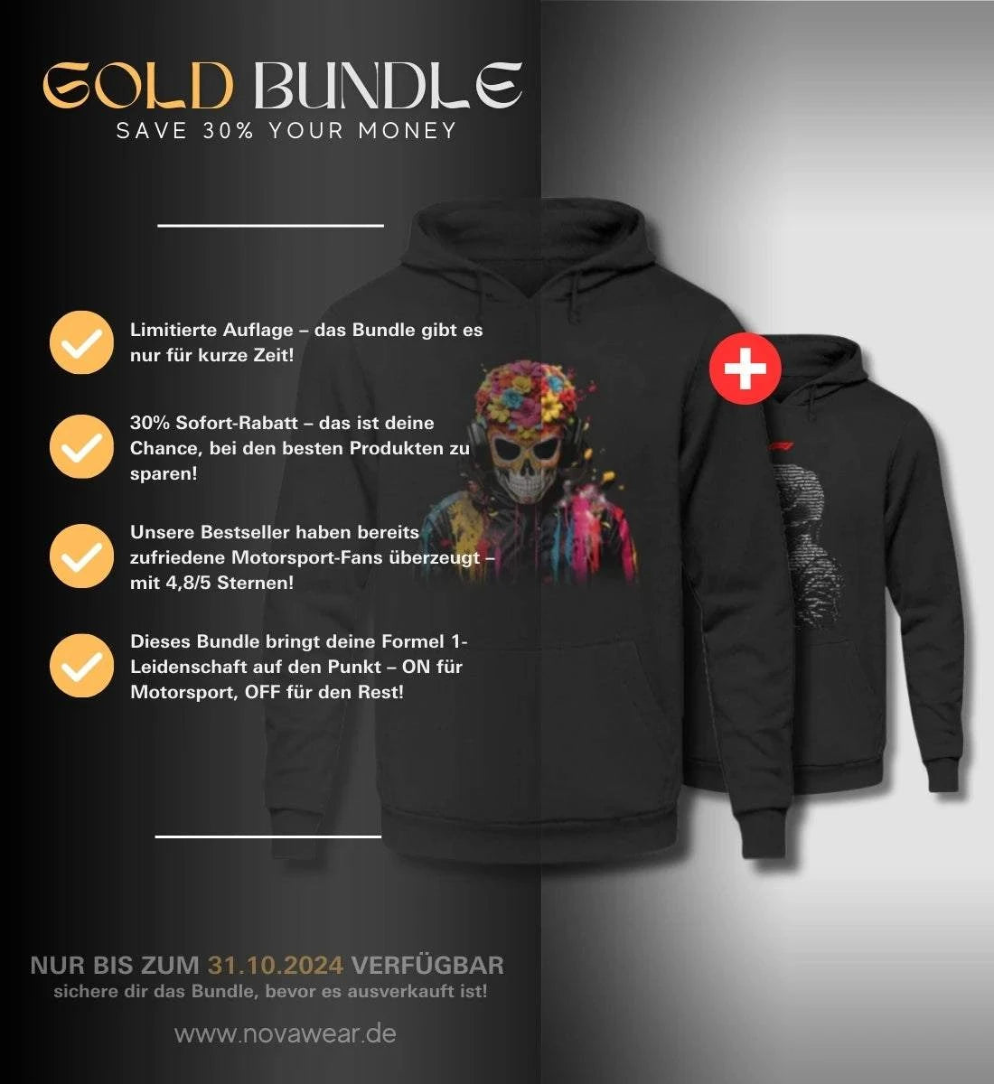 Gold Bundle: Sparen und Vollgas geben – 3 Hoodies, 1 unschlagbarer Deal! Bundle NOVAWEAR