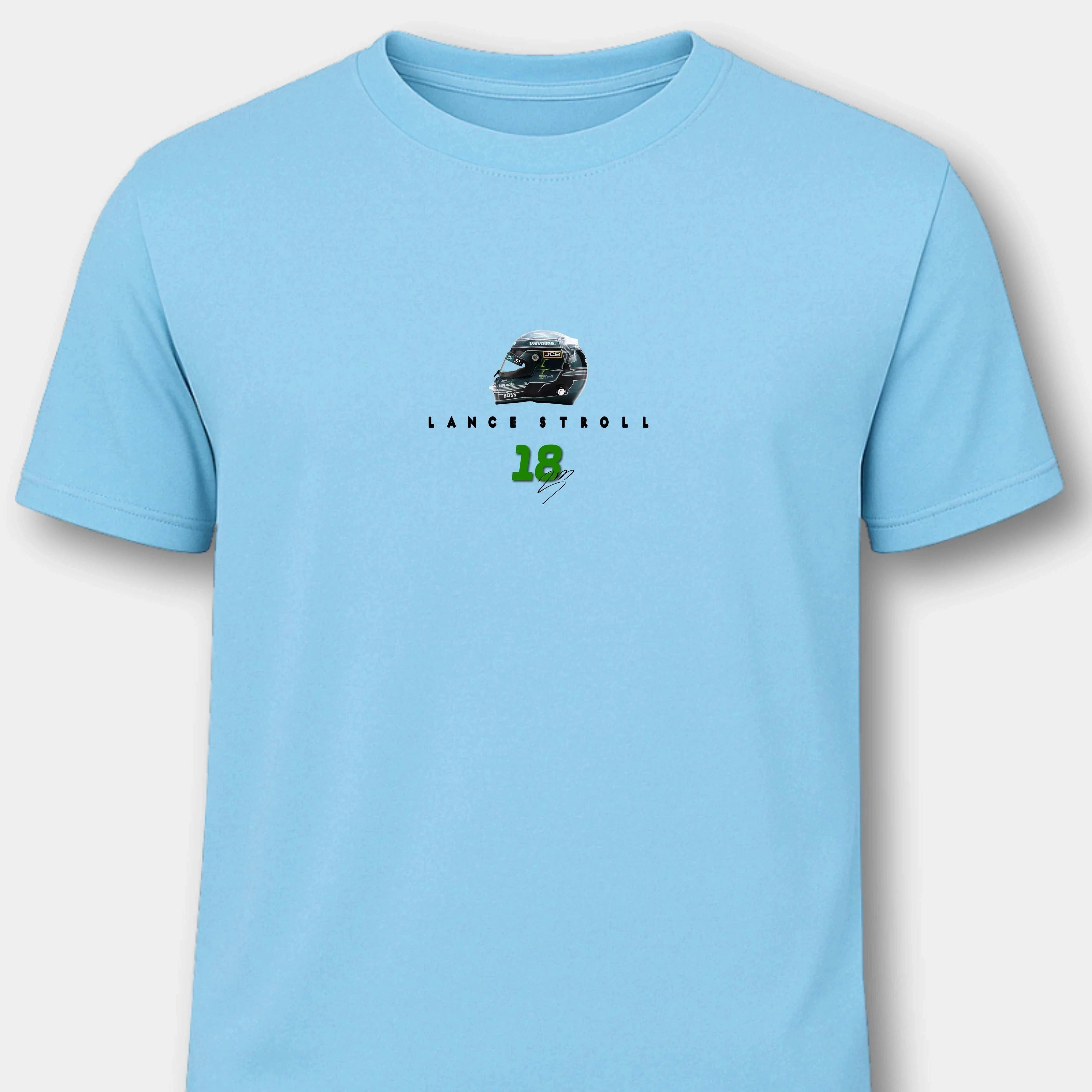 Lance Stroll Aston Martin - Herren Shirt T-Shirts Novawear Sky Blue XS