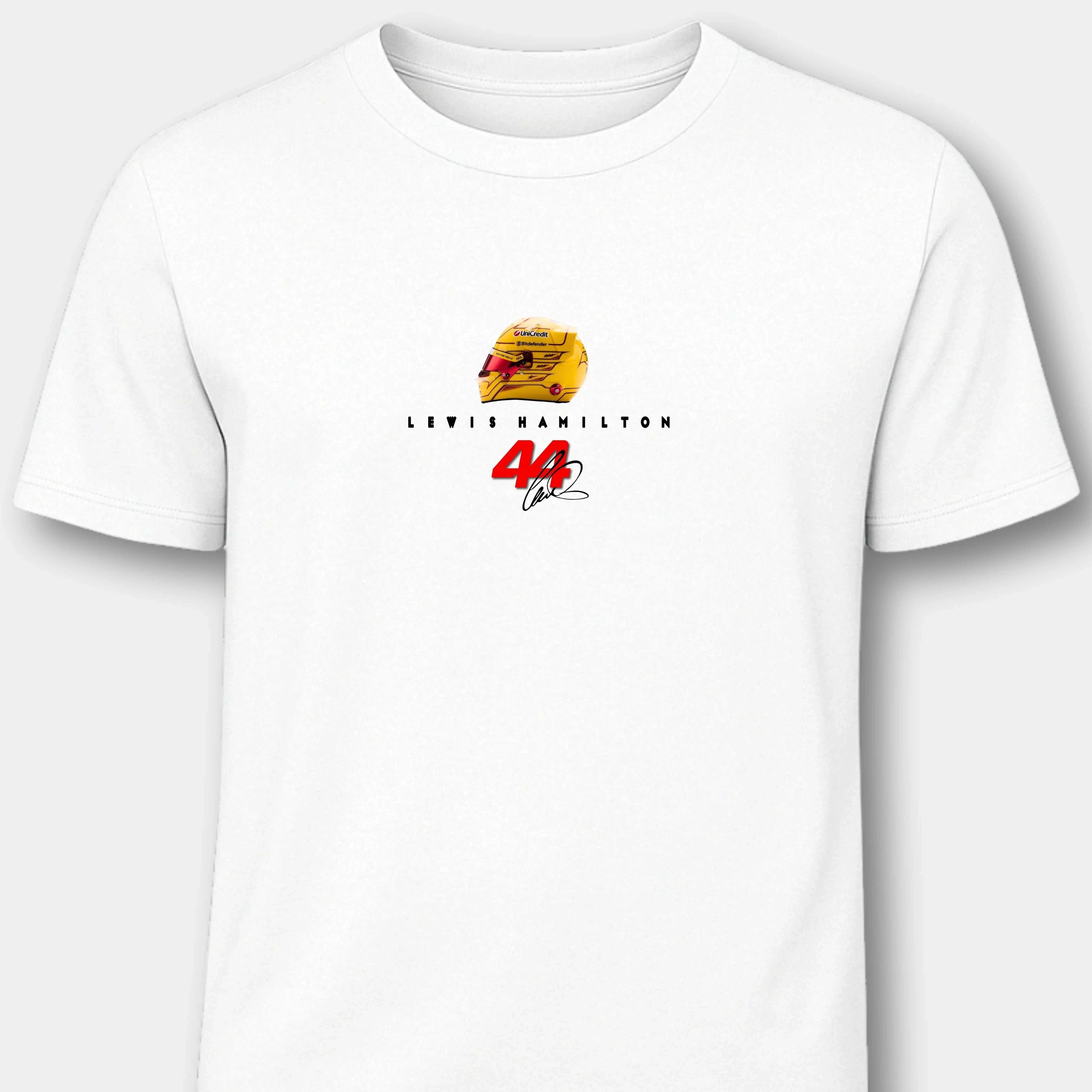 Lewis Hamilton Ferrari - Herren Shirt T-Shirts Novawear White S