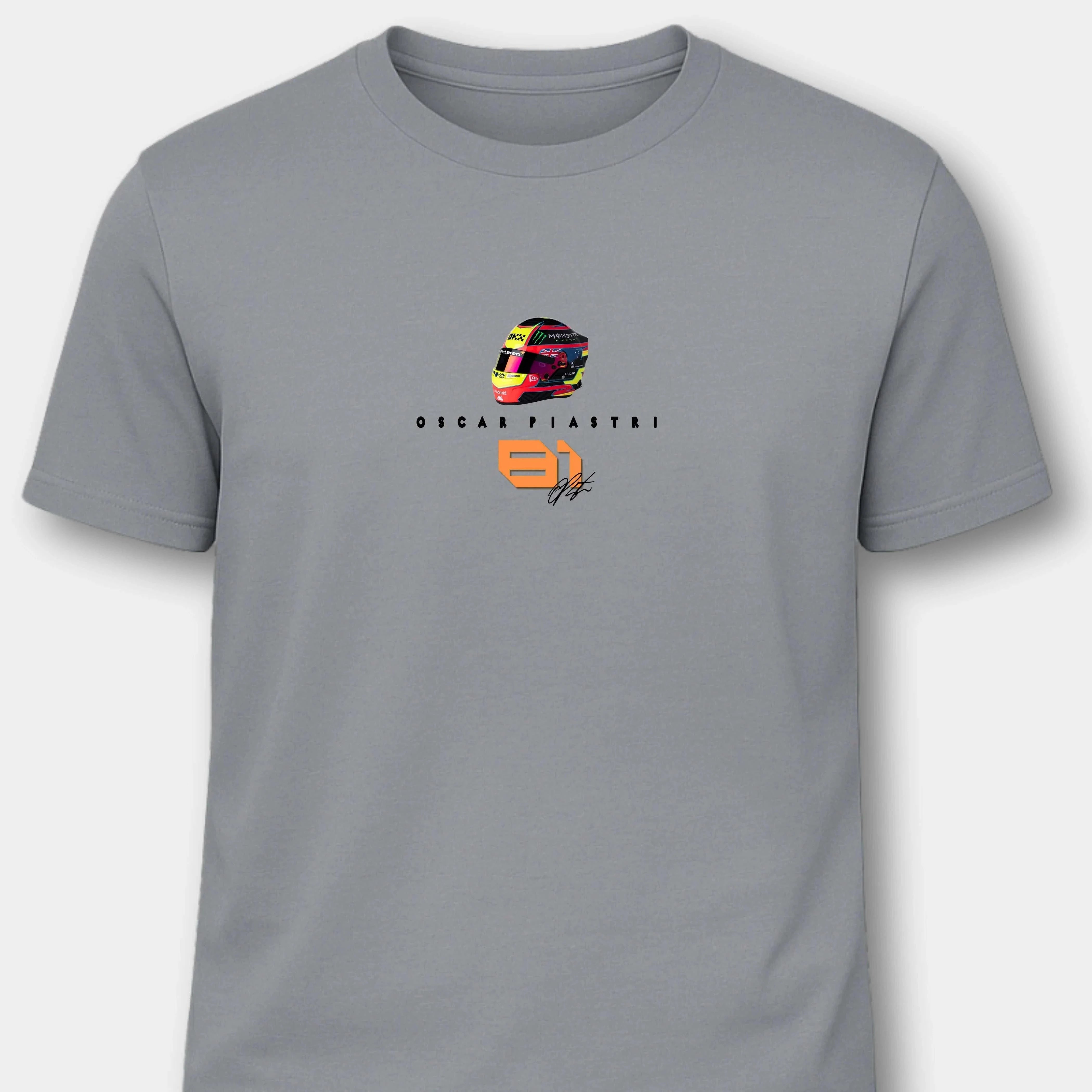 Oscar Piastri McLaren Technology - Herren Shirt T-Shirts Novawear Pacific Grey S