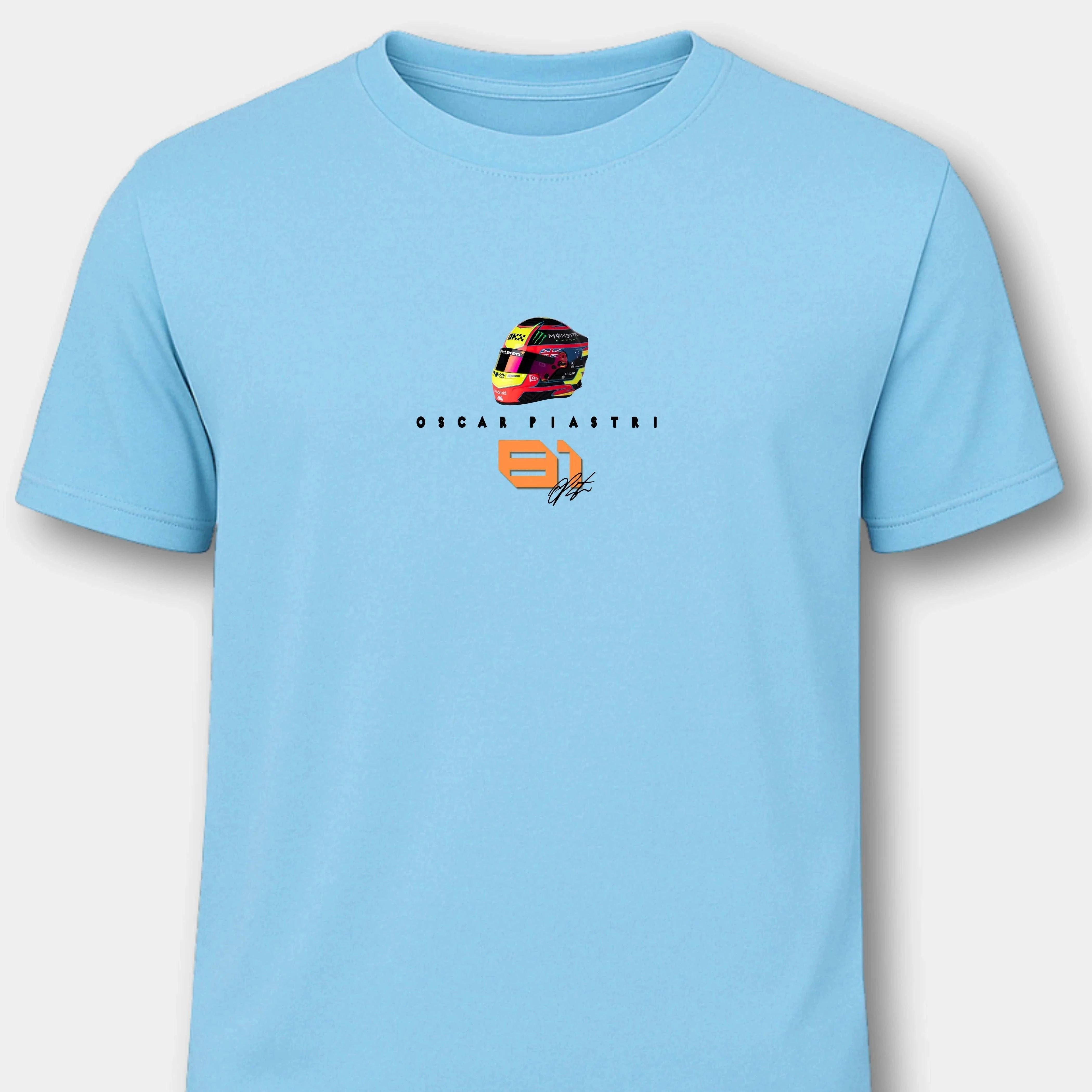 Oscar Piastri McLaren Technology - Herren Shirt T-Shirts Novawear Sky Blue S