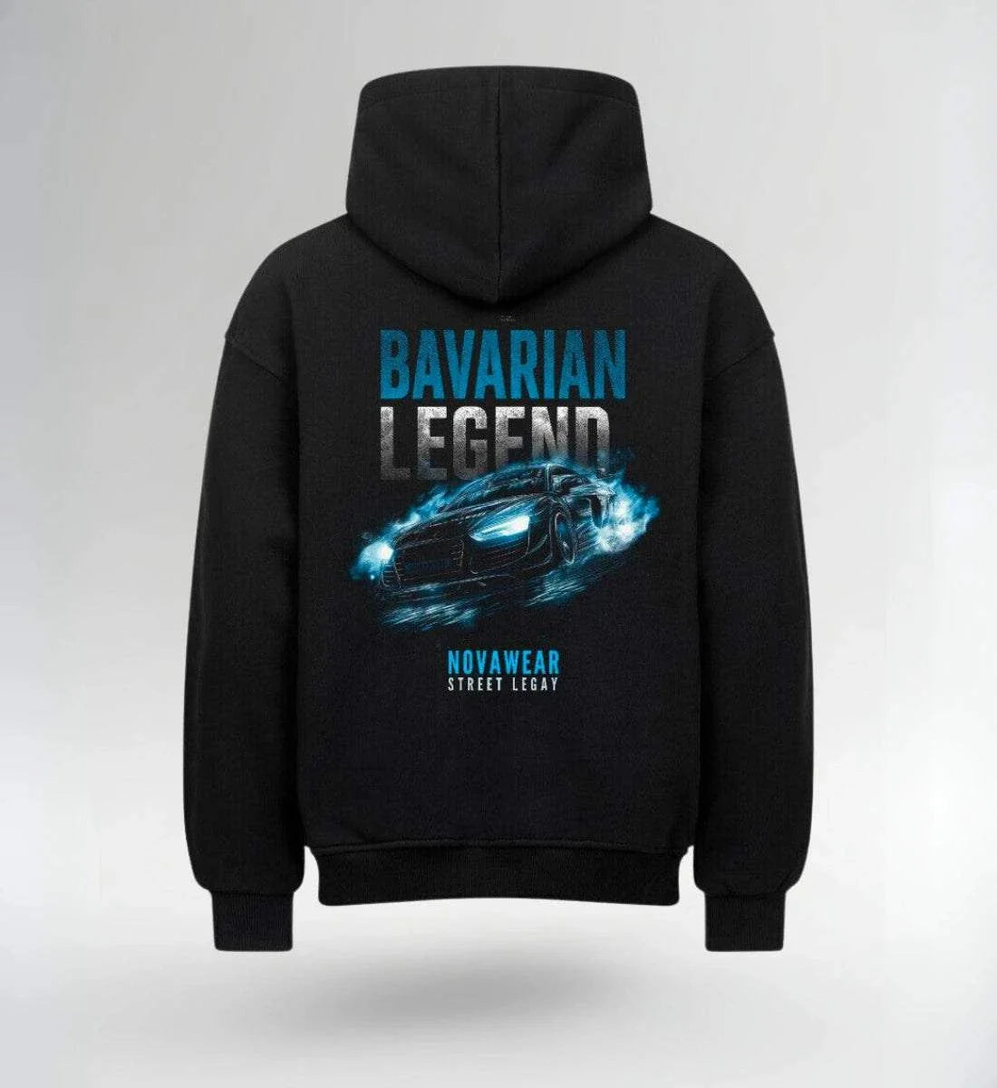 BAVARIAN LEGEND II PRESTIGE Oversized Hoodie aus 380 GSM Baumwollmischung mit neonfarbenem Backprint und modernem Streetwear-Look