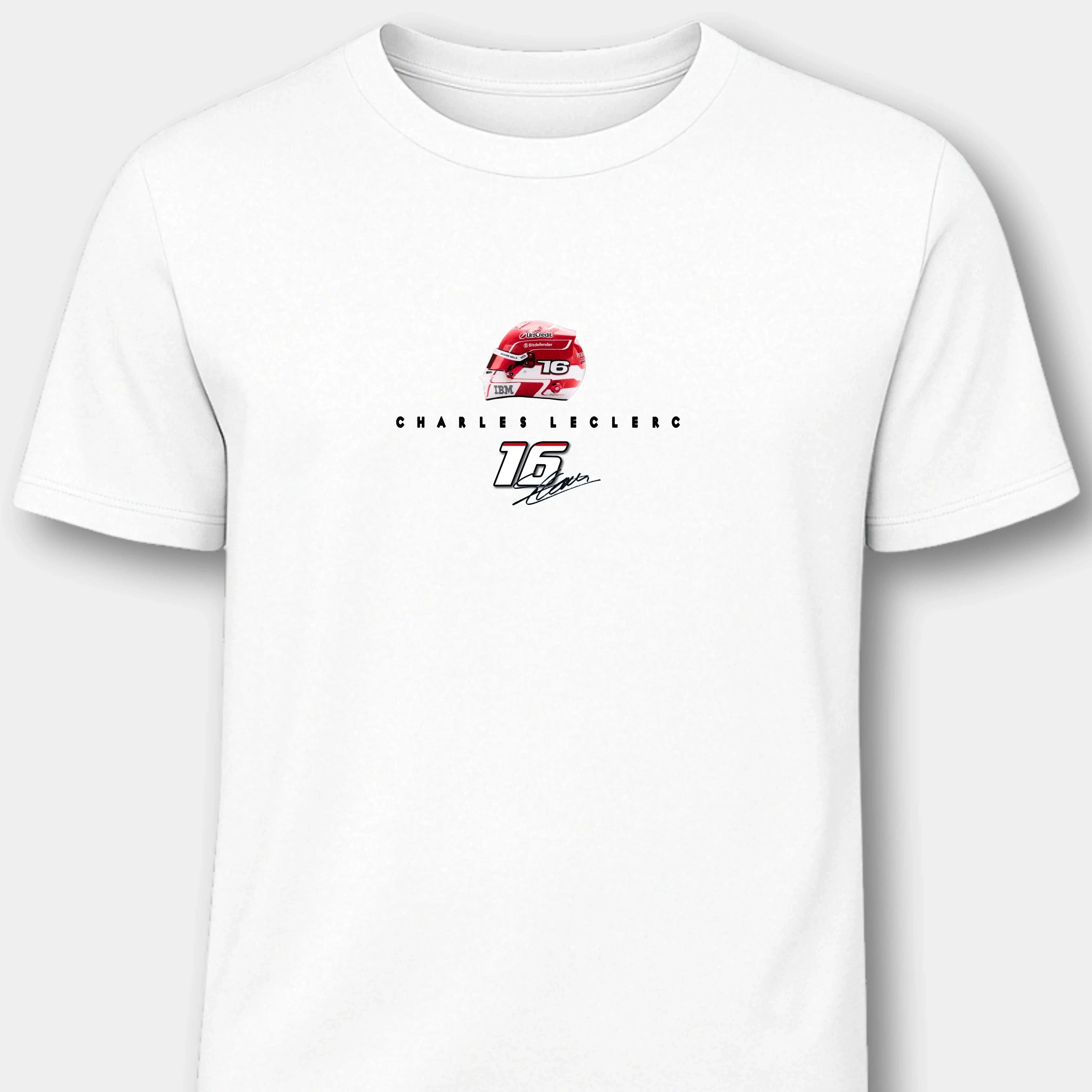 Charles Leclerc Ferrari - Herren Shirt T-Shirts Novawear White S 