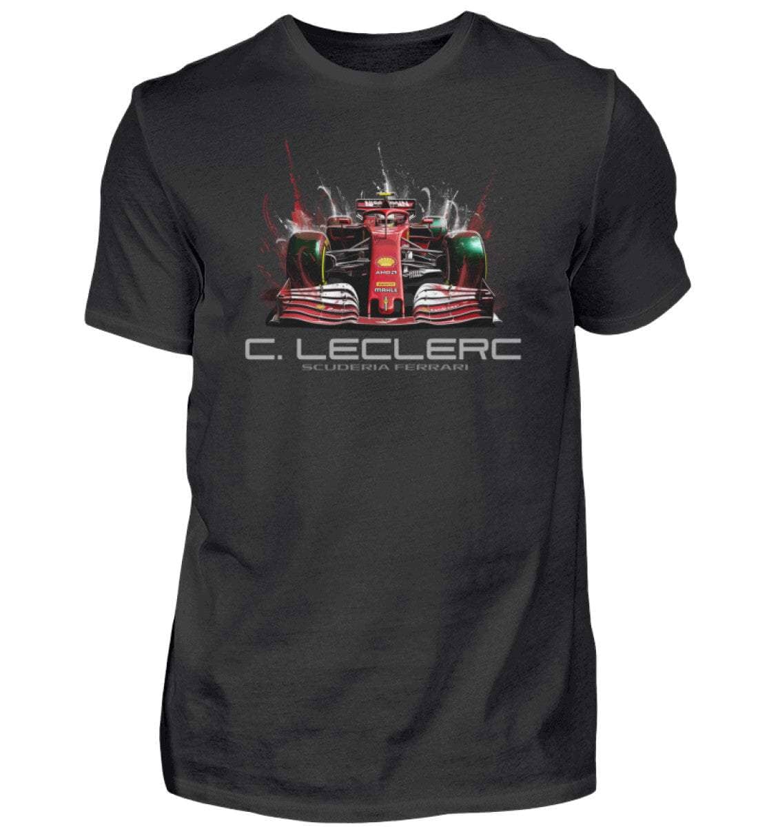 Charles Leclerc Scuderia Ferrari - Unisex Shirt T-Shirt Novawear Schwarz XS 