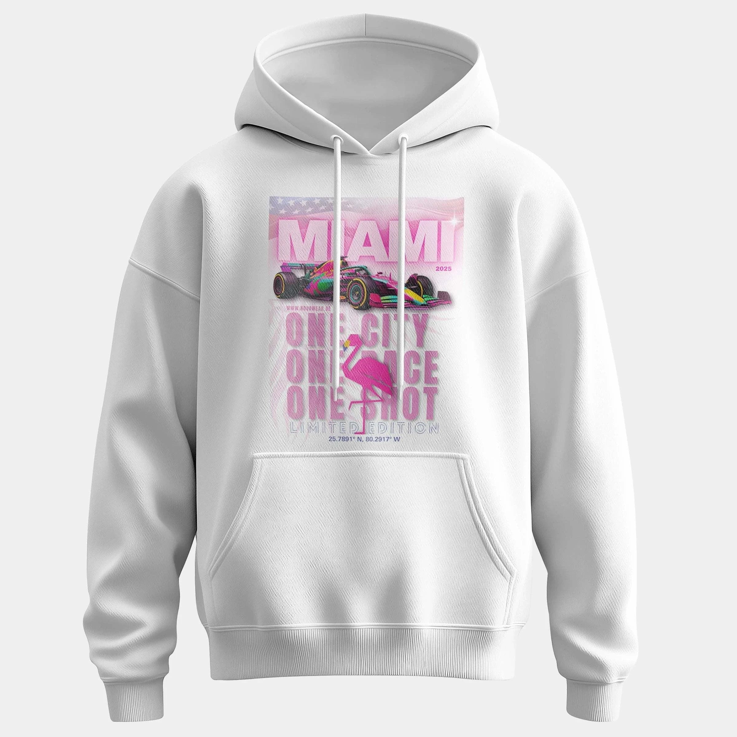 F1 MIAMI Special Hoodie – Nur 100 je Farbe | Statement Piece für Fans - Unisex Kapuzenpullover Hoodie Unisex Hoodie Novawear Arctic White XS 