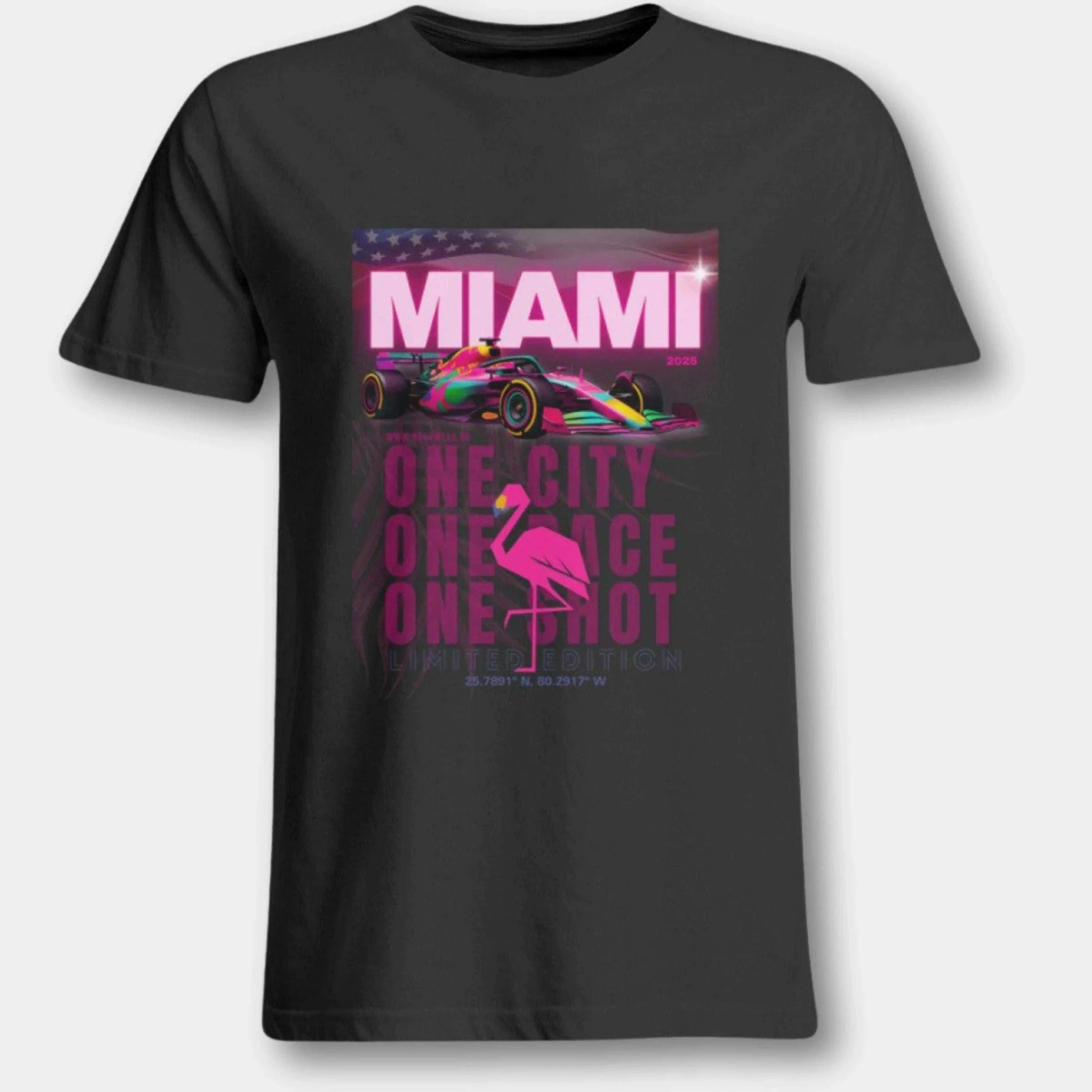 F1 MIAMI Special Oversized Shirt – Nur 100 je Farbe | Statement Piece für Fans - Übergrößenshirt Übergrößen Unisex T-Shirt Novawear Deep Black 3XL 