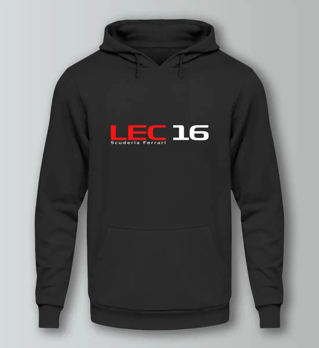 F1 Racing Charles Leclerc 16 - Unisex Hoodie Kapuzenpullover Novawear Tief Schwarz XS 