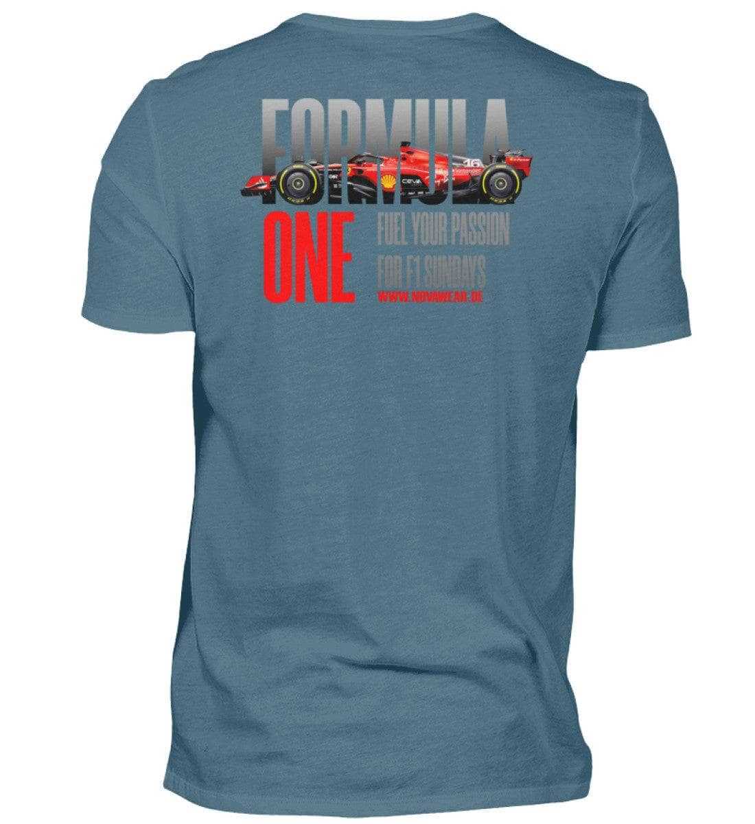 F1 Racing Fuel Your Passion Backside - Unisex Shirt T-Shirt Novawear Steinblau XS 