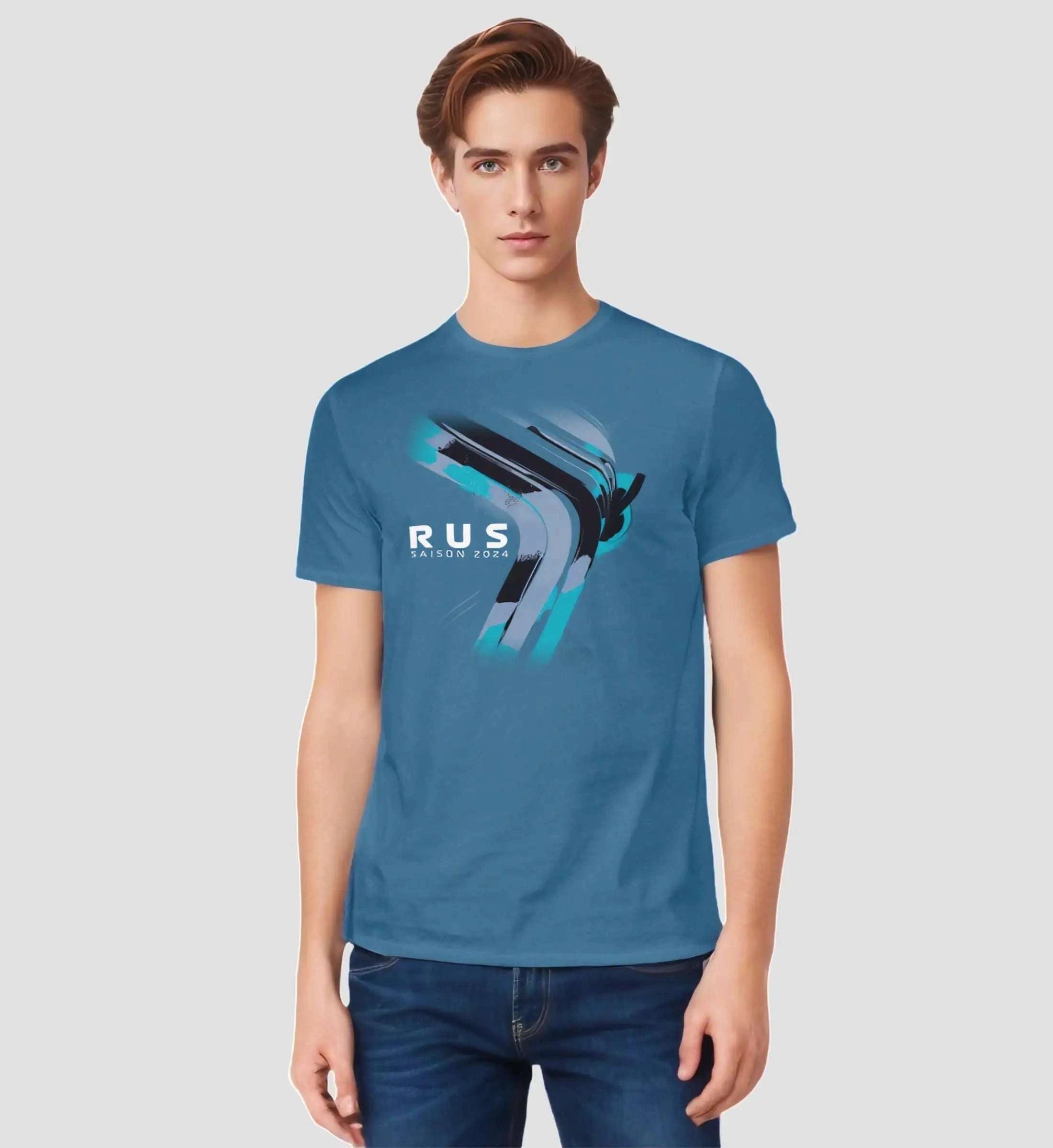 F1 Racing George Russell 2024 Limited Edition - Herren Shirt T-Shirt Novawear Steinblau XS 