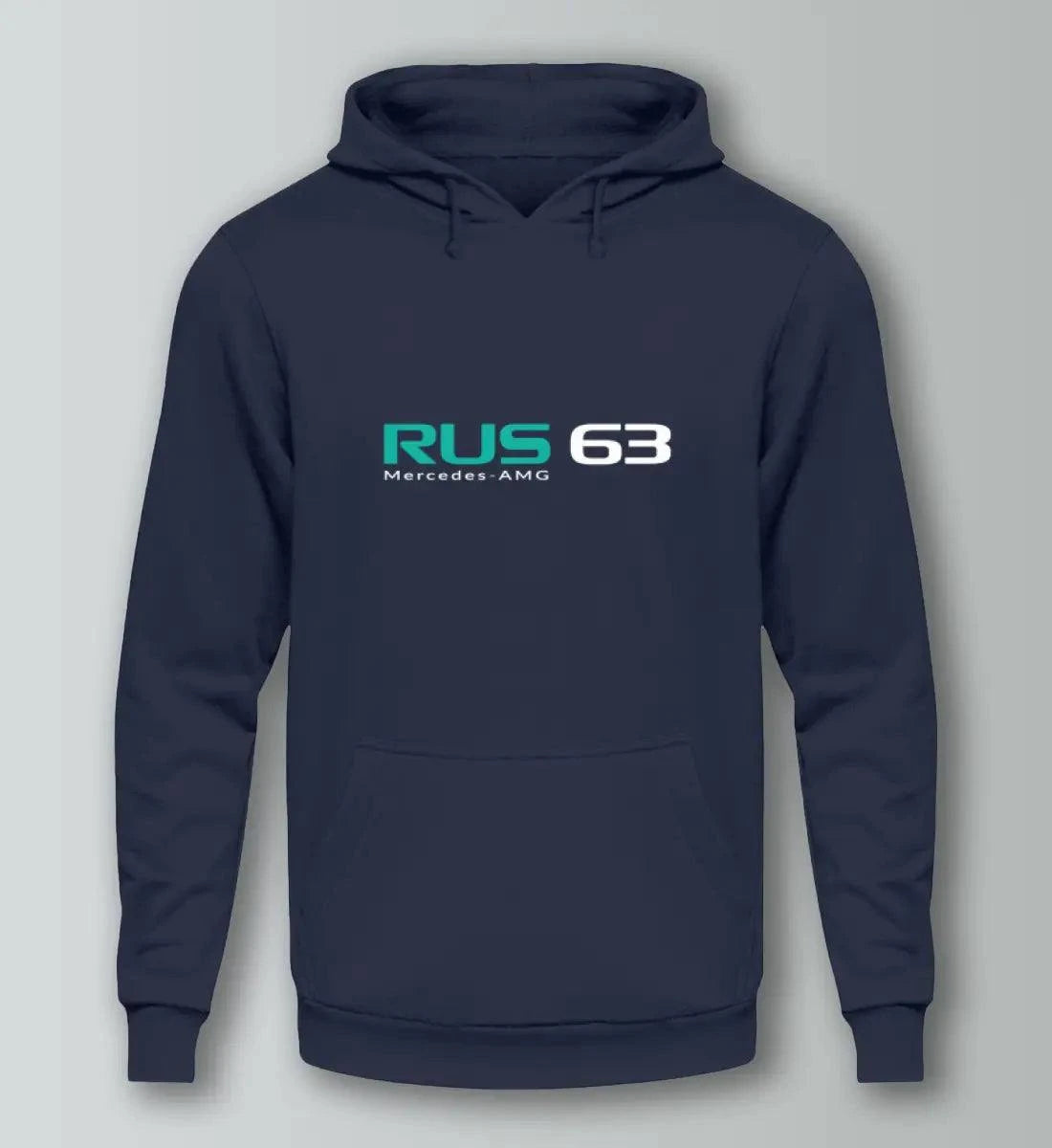 F1 Racing George Russell 63 - Unisex Hoodie Kapuzenpullover Novawear Oxford Navy XS 