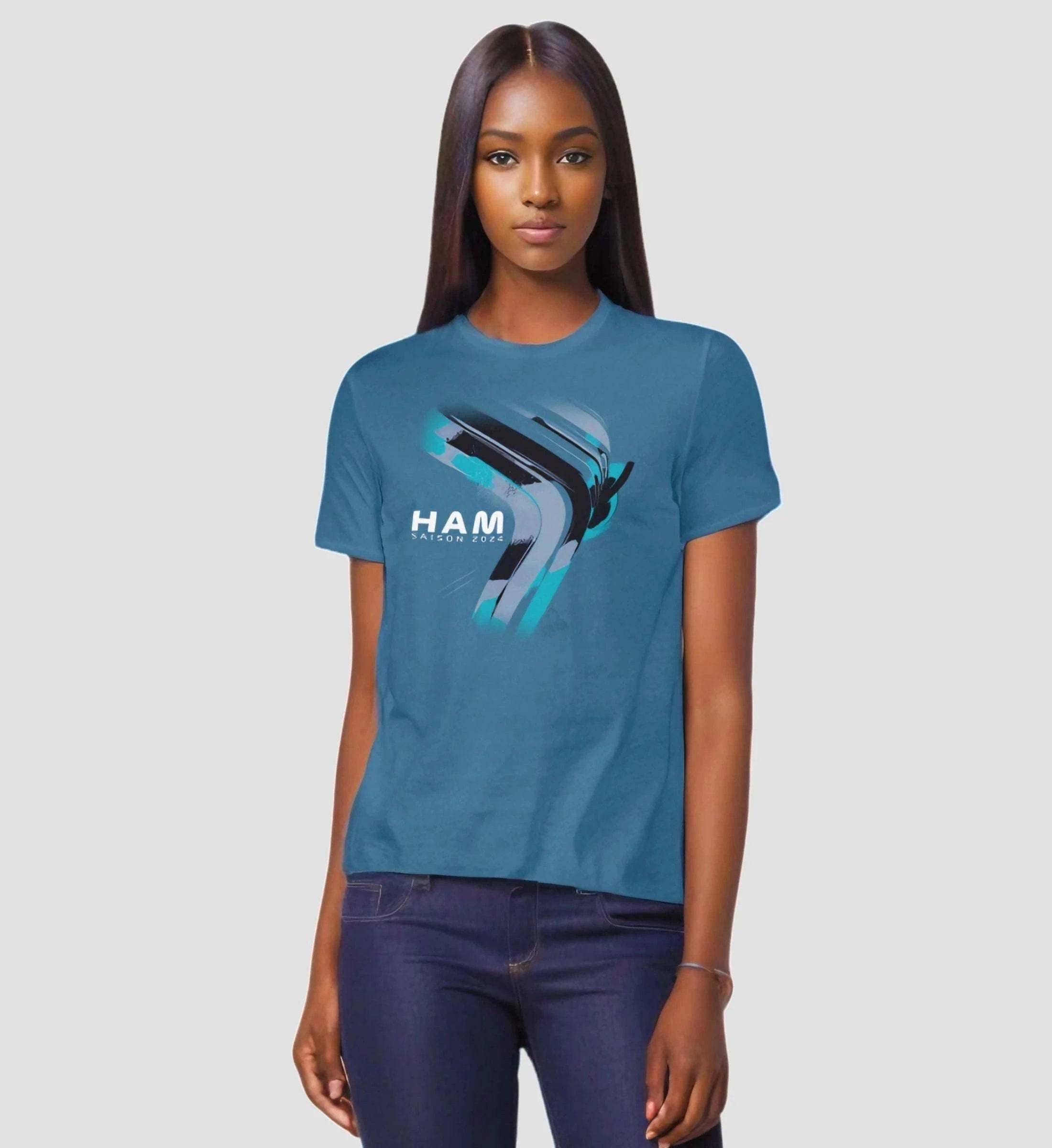 F1 Racing Lewis Hamilton 2024 Limited Edition - Herren Shirt T-Shirt Novawear Steinblau XS 