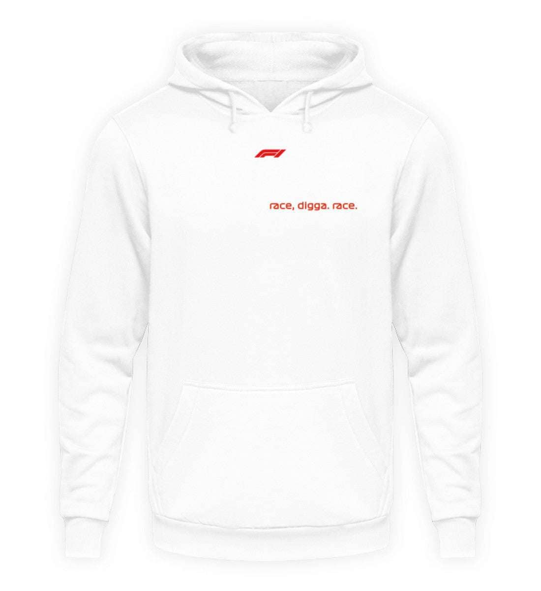 F1 Racing RaceDiggaRace - Unisex Kapuzenpullover Hoodie Hoodie Novawear Arktikweiß XS 