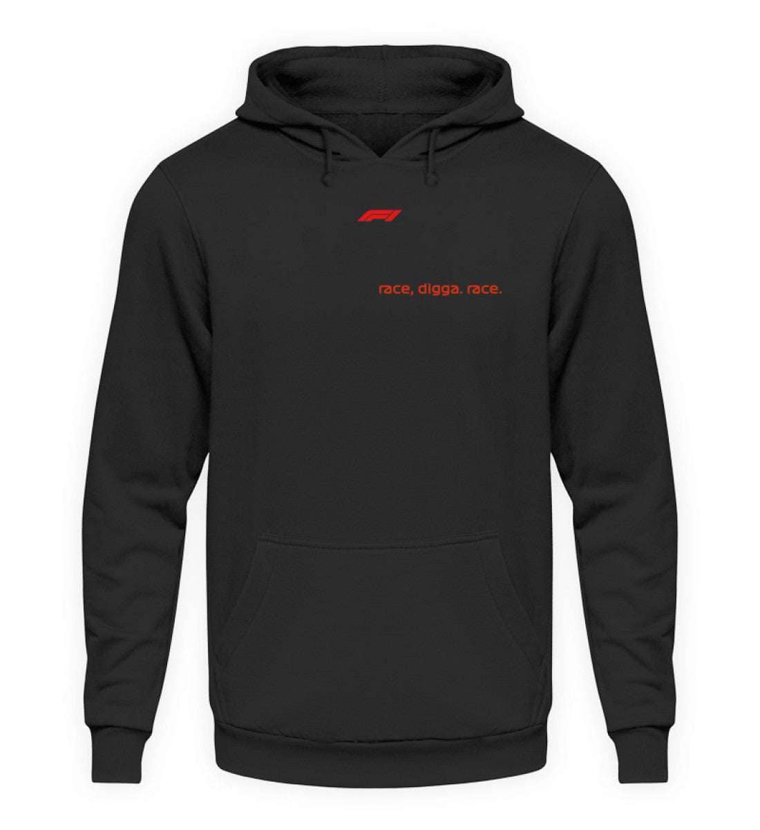 F1 Racing RaceDiggaRace - Unisex Kapuzenpullover Hoodie Hoodie Novawear Tief Schwarz XS 