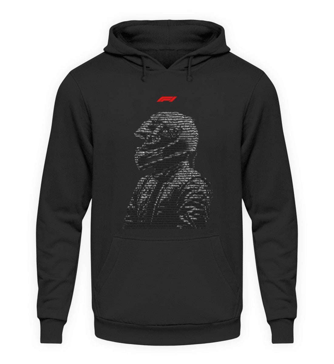 F1 Racing Typographie - Unisex Hoodie Hoodie Novawear Tief Schwarz XS 