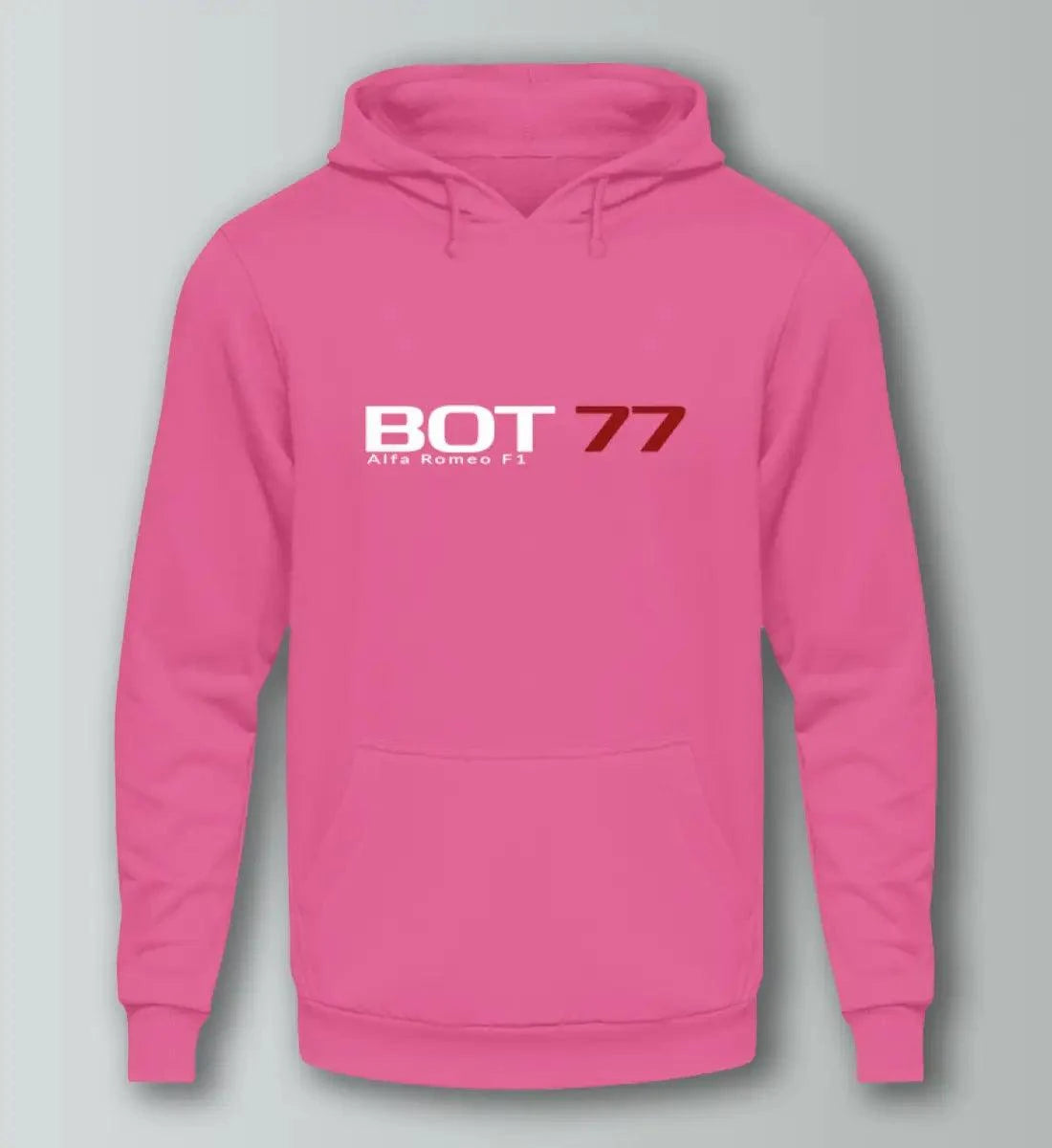 F1 Racing Valtteri Bottas 77 - Unisex Hoodie Kapuzenpullover Novawear Helles Pink S 