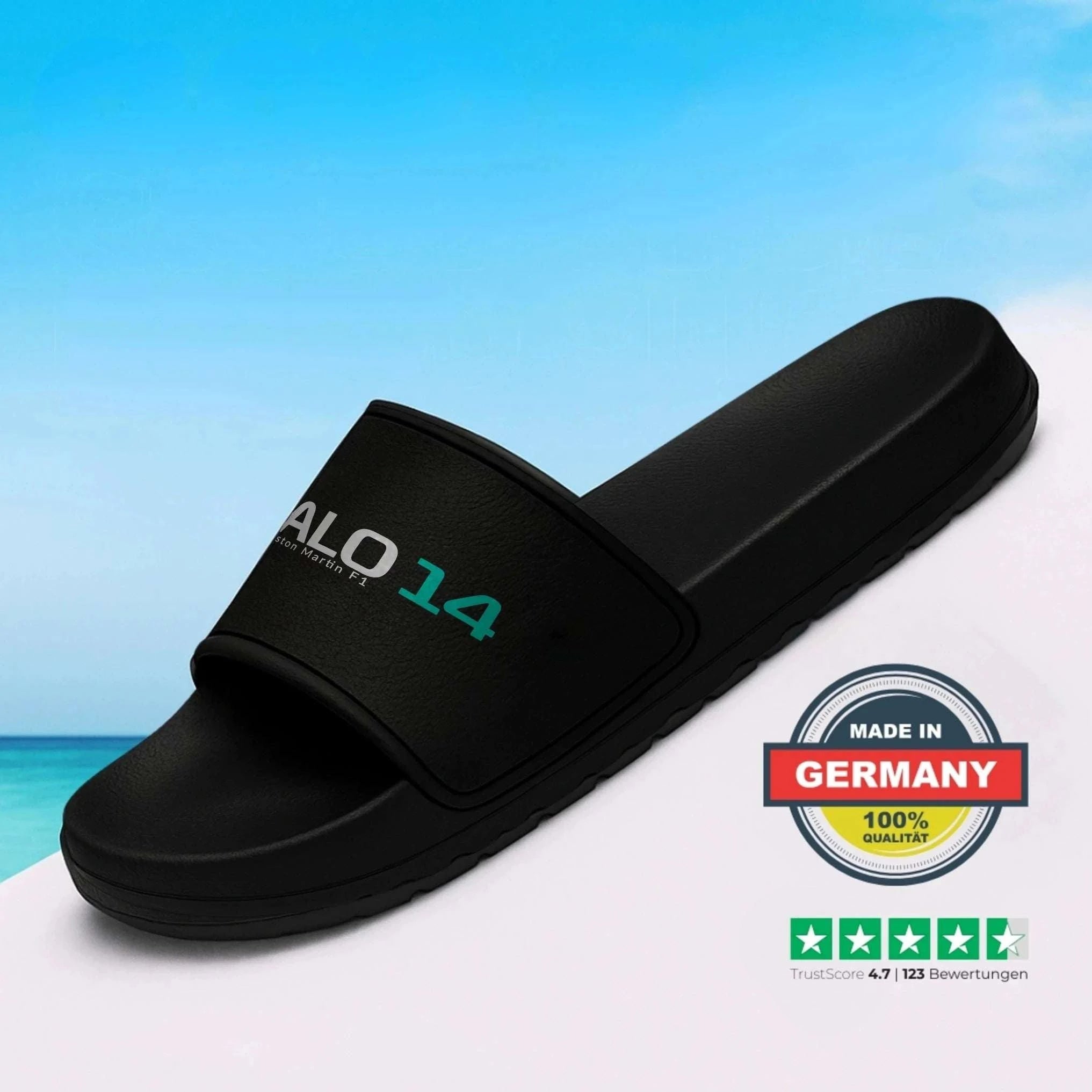 Fernando Alonso Badelatschen Slippers Novawear 36 Schwarz 