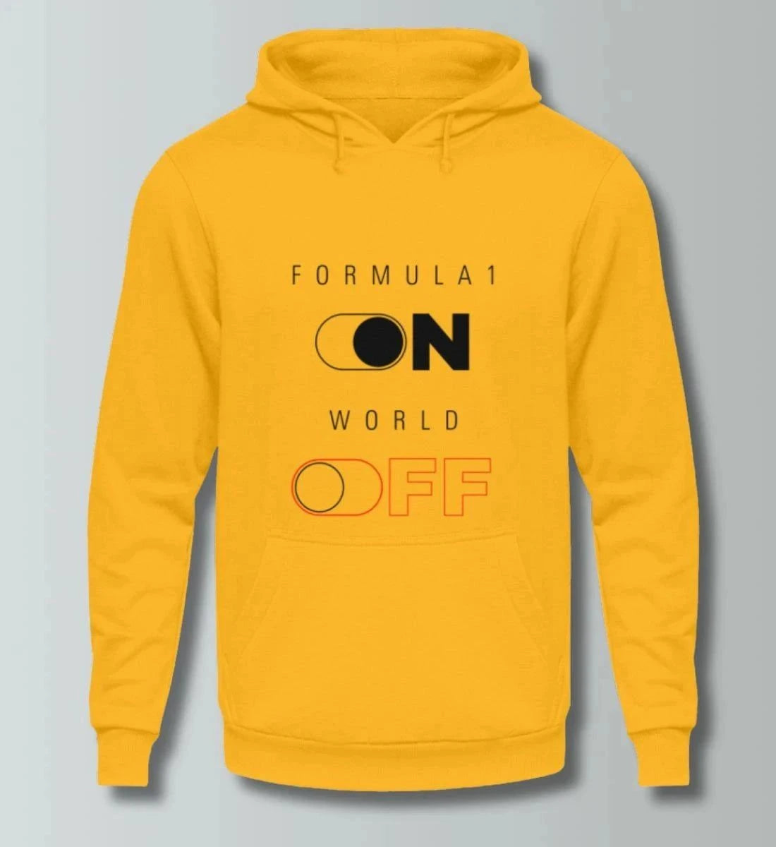 Formula 1 ON/OFF Hoodie – Motorsport-Style für echte Fans (Bio-Baumwolle) Kapuzenpullover Novawear Sun Yellow XS 