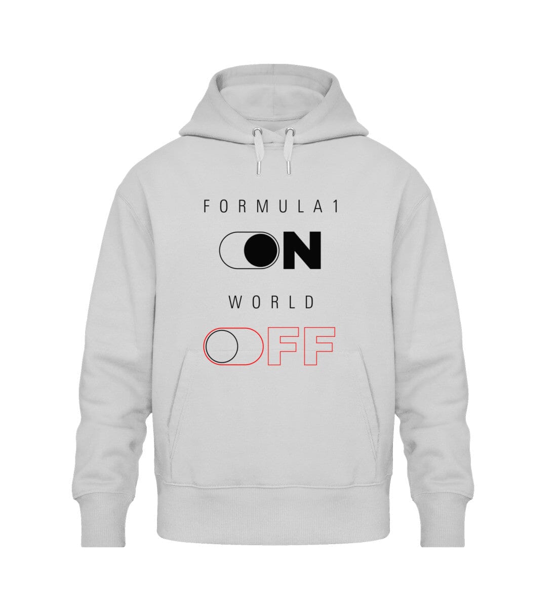 Formula 1 ON/OFF Oversized Hoodie – Nachhaltige Motorsport-Mode (Bio-Baumwolle) Oversized Hoodie Novawear Heather Grey XS 