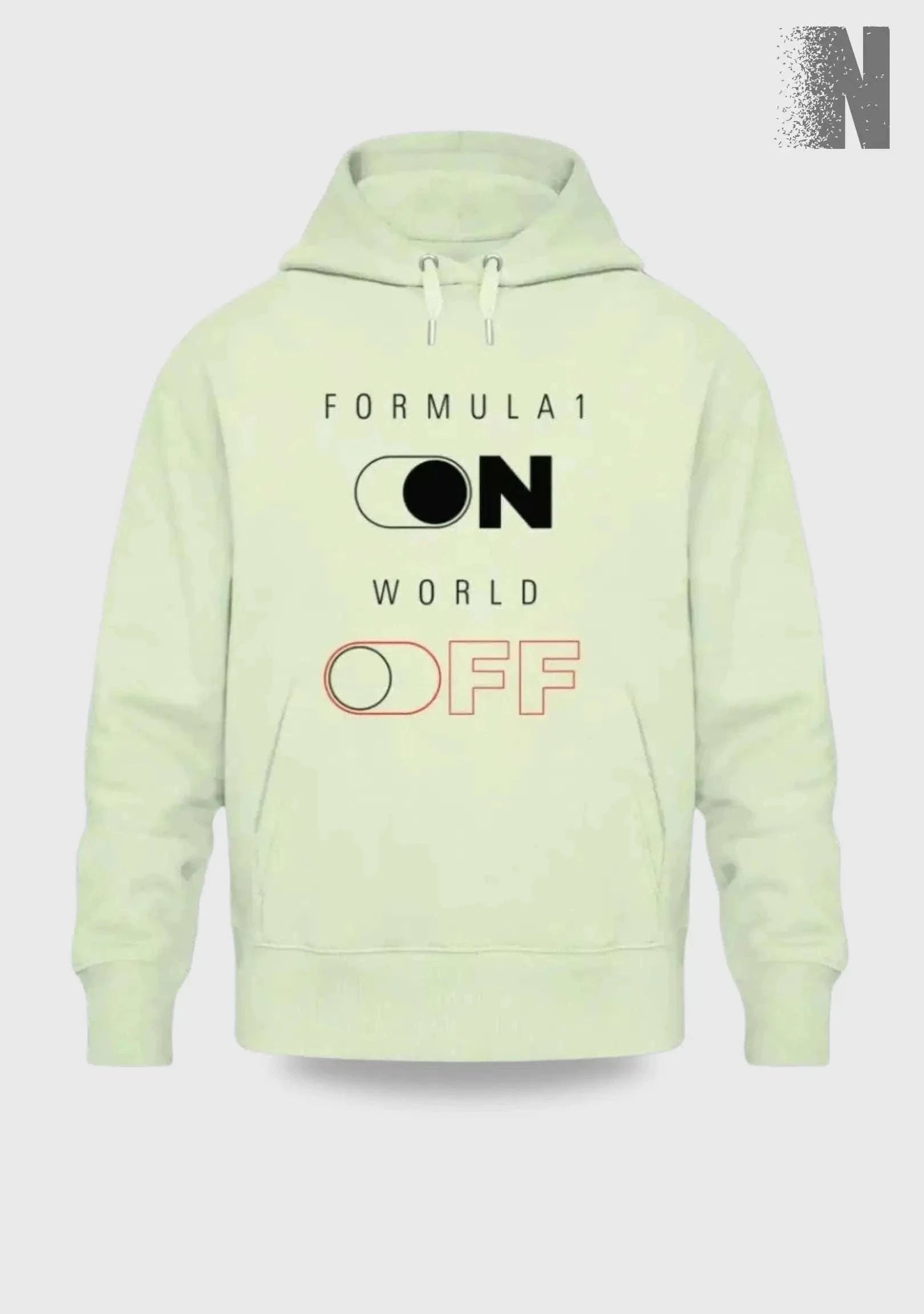 Formula 1 ON/OFF Oversized Hoodie – Nachhaltige Motorsport-Mode (Bio-Baumwolle) Übergroßer Kapuzenpullover Novawear Stem Green XS 