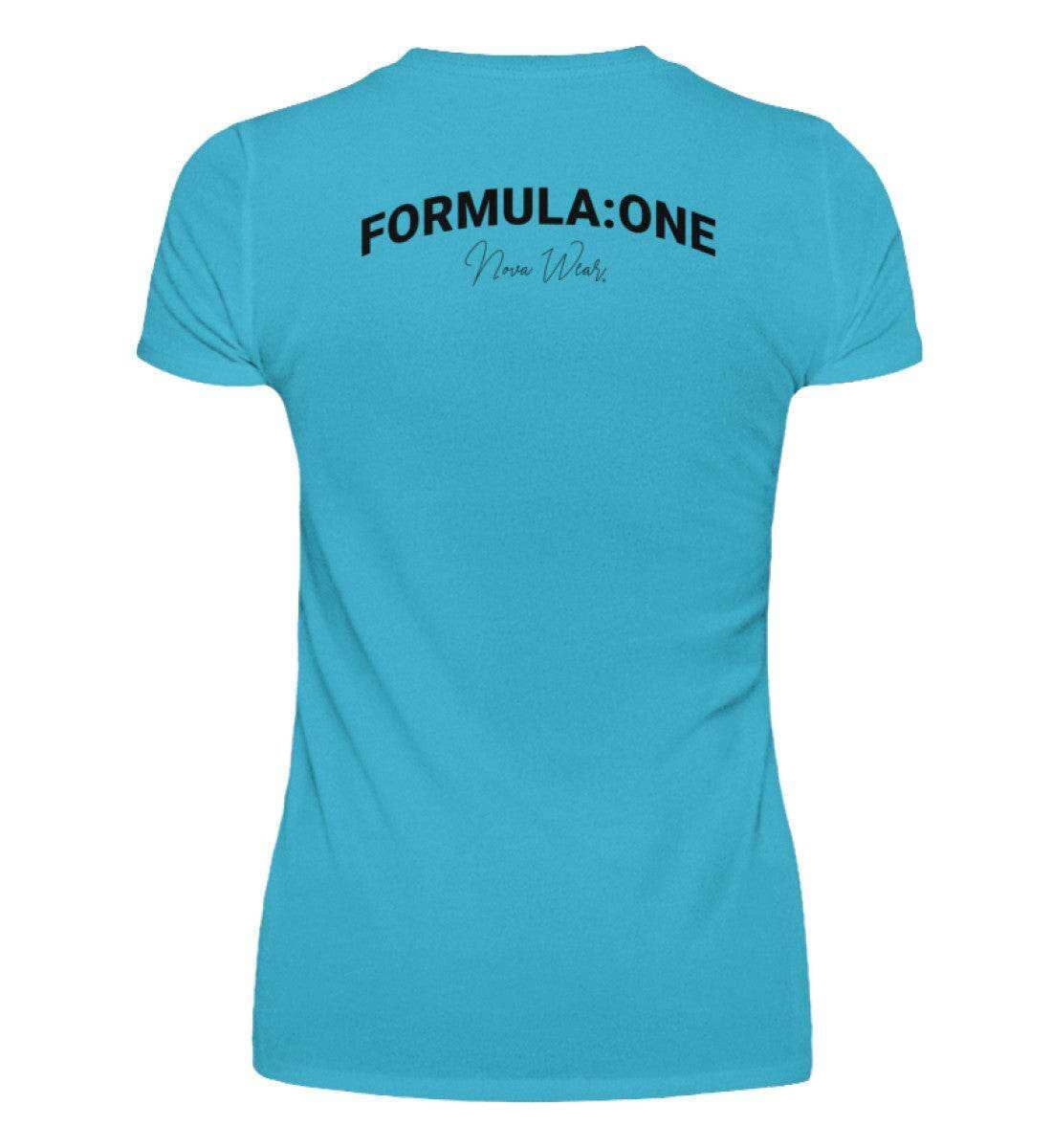 Formula Backprint Damen T-Shirt - Stylisches F1 Shirt | 100% Baumwolle | NOVAWEAR Damen Basic T-Shirt Novawear Caribbean Blue S 