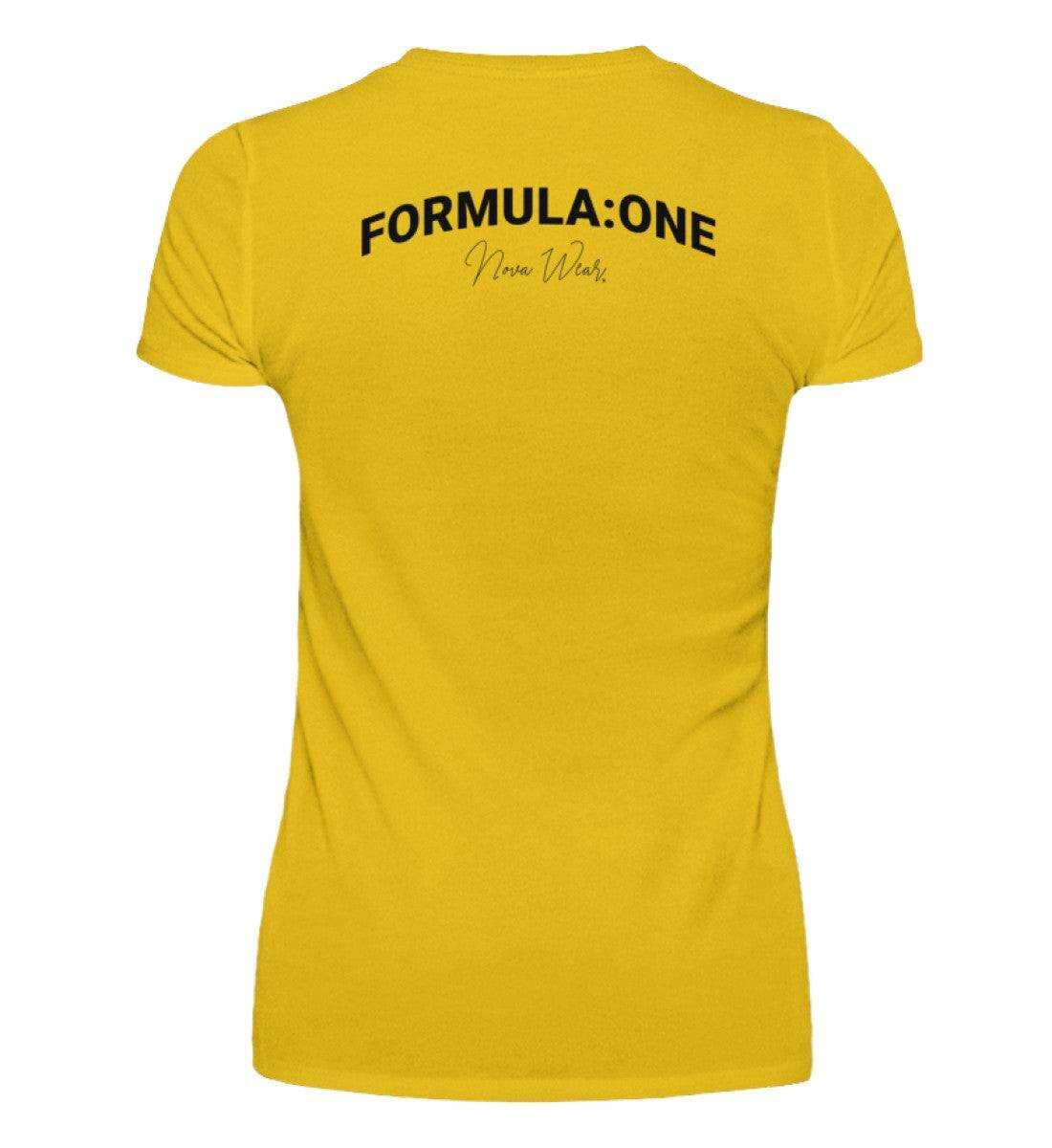 Formula Backprint Damen T-Shirt - Stylisches F1 Shirt | 100% Baumwolle | NOVAWEAR Damen Basic T-Shirt Novawear Lemon Yellow S 