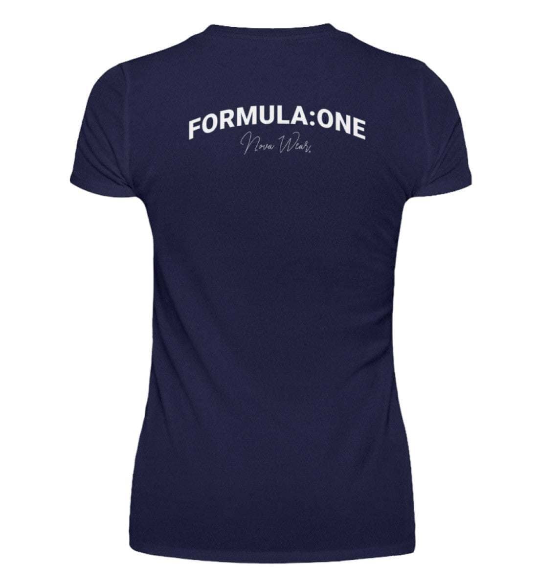 Formula Backprint Damen T-Shirt - Stylisches F1 Shirt | 100% Baumwolle | NOVAWEAR Damen Basic T-Shirt Novawear Navy S 