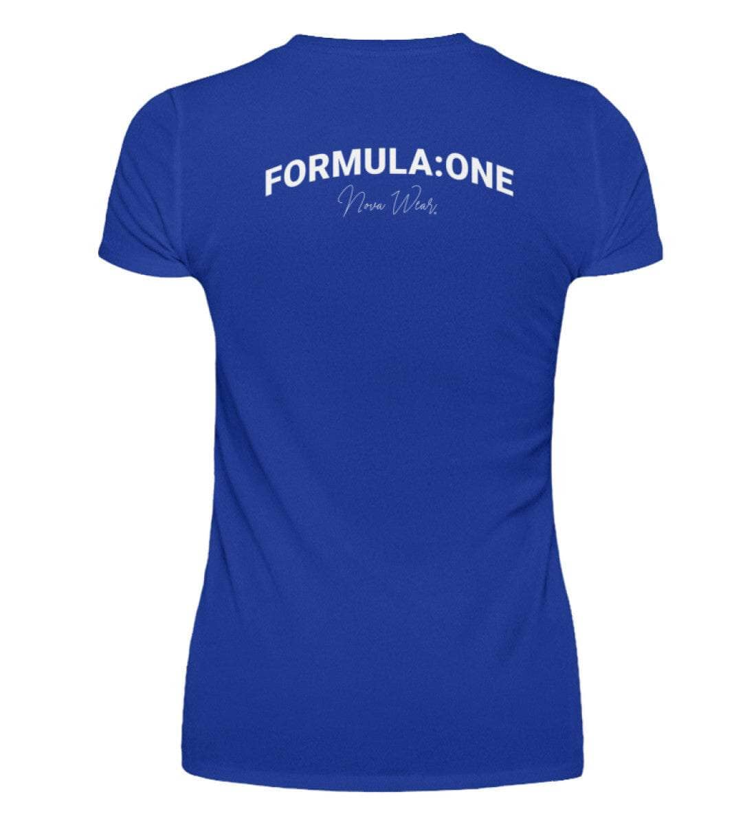 Formula Backprint Damen T-Shirt - Stylisches F1 Shirt | 100% Baumwolle | NOVAWEAR Damen Basic T-Shirt Novawear Neon Blue S 