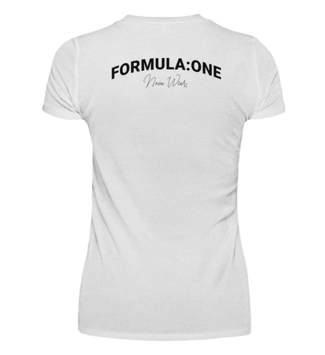 Formula Backprint Damen T-Shirt - Stylisches F1 Shirt | 100% Baumwolle | NOVAWEAR Damen Basic T-Shirt Novawear White S 