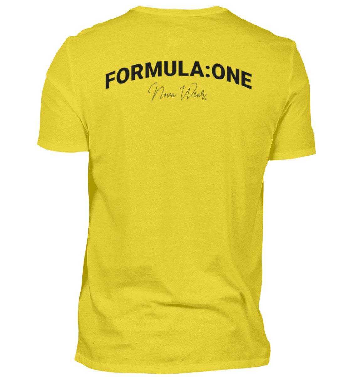 Formula Backprint Herren T-Shirt - Stylisches F1 Shirt | 100% Baumwolle | NOVAWEAR Herren Basic T-Shirt Novawear Gold XS 