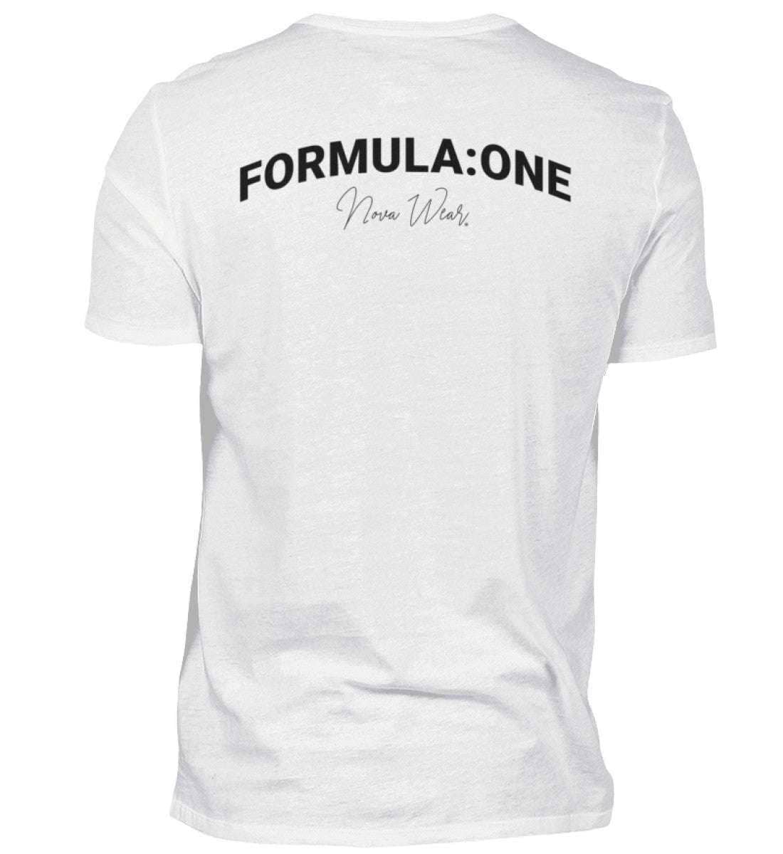 Formula Backprint Herren T-Shirt - Stylisches F1 Shirt | 100% Baumwolle | NOVAWEAR Herren Basic T-Shirt Novawear White S 