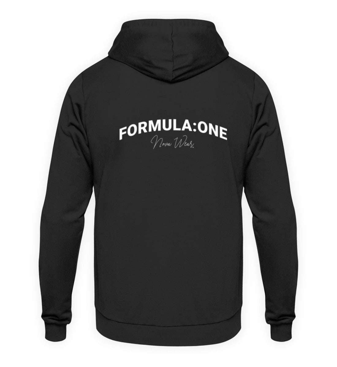 Formula Backprint Unisex Hoodie - Stylischer Kapuzenpullover | NOVAWEAR Unisex Hoodie Novawear Deep Black XS 