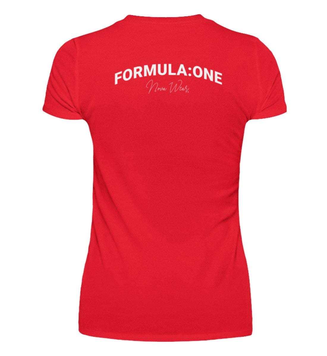 Formula Backprint V-Neck Damen T-Shirt - Stylisches F1 Shirt | 100% Baumwolle | NOVAWEAR V-Neck Damenshirt Novawear Independence Red S 