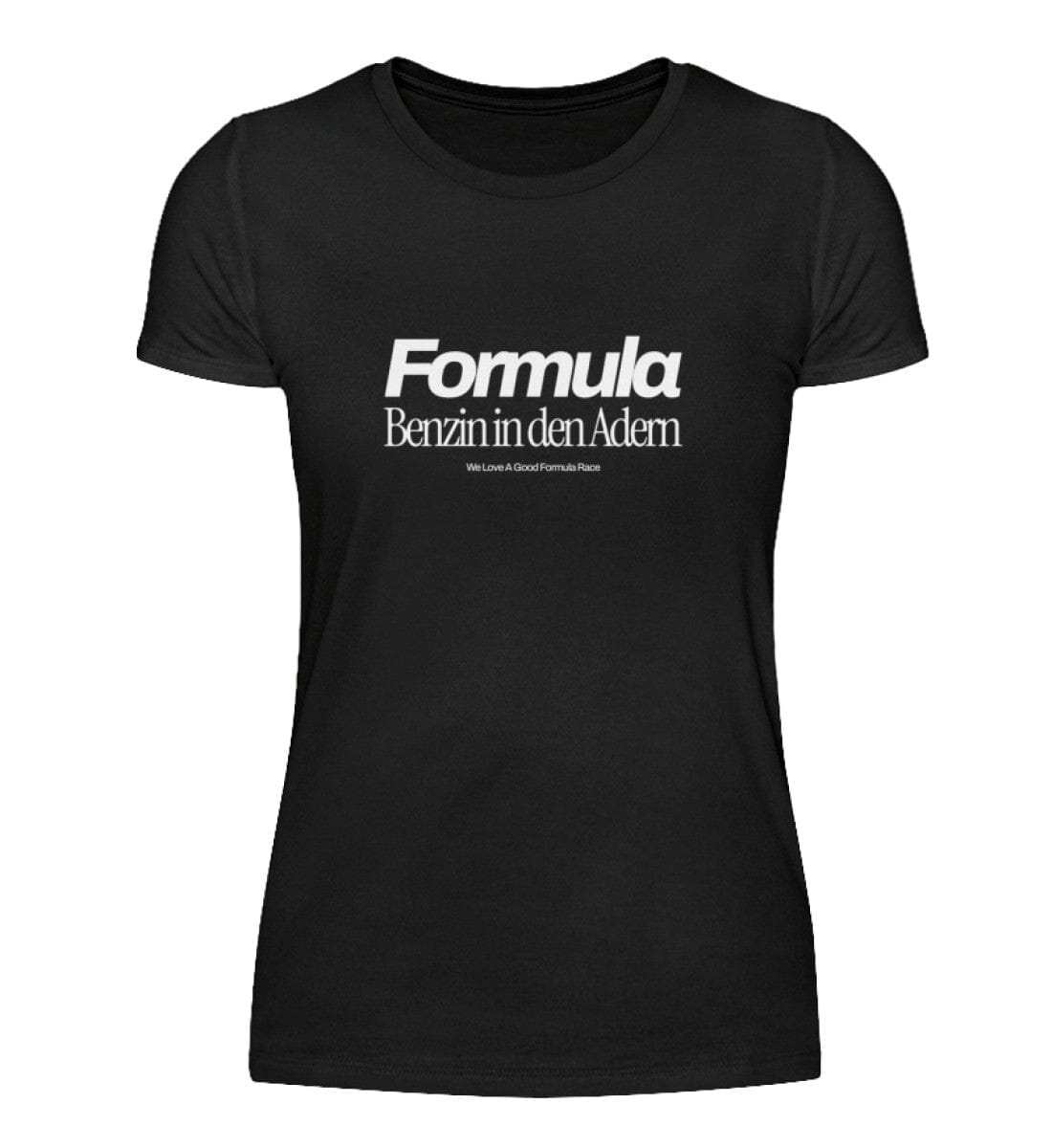 Formula - Benzin in den Adern Damen T-Shirt - Stylisches F1 Shirt | 100% Baumwolle | NOVAWEAR Damen Basic T-Shirt Novawear Black S 