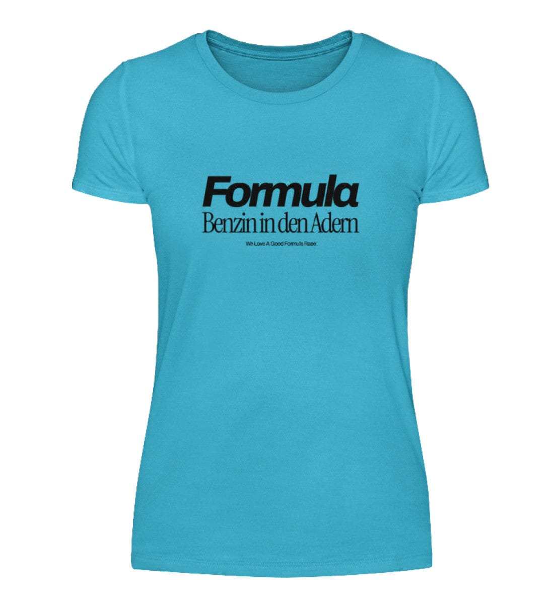 Formula - Benzin in den Adern Damen T-Shirt - Stylisches F1 Shirt | 100% Baumwolle | NOVAWEAR Damen Basic T-Shirt Novawear Caribbean Blue S 