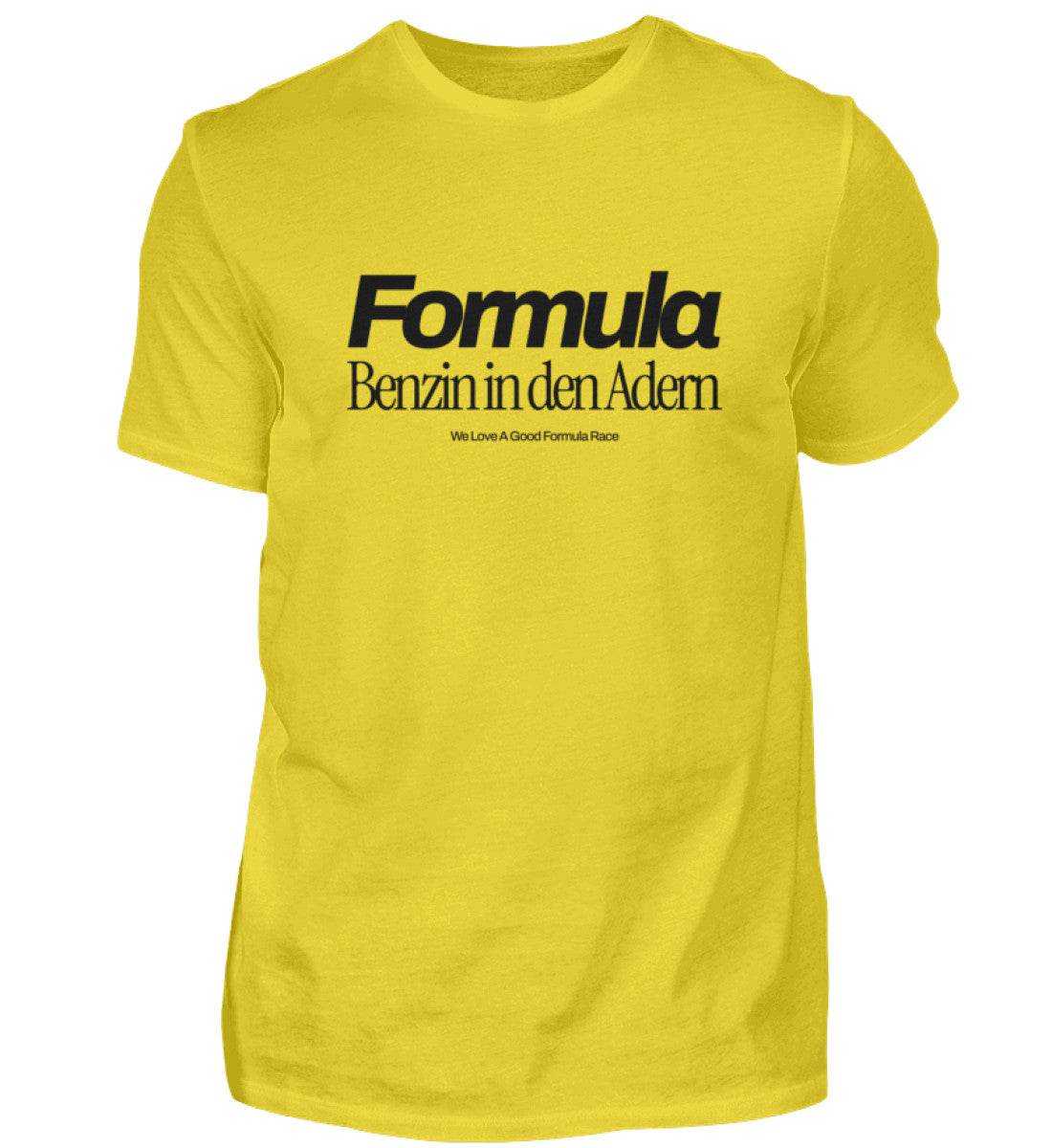 Formula - Benzin in den Adern Herren T-Shirt - Stylisches F1 Shirt | 100% Baumwolle | NOVAWEAR Herren Basic T-Shirt Novawear Gold XS 