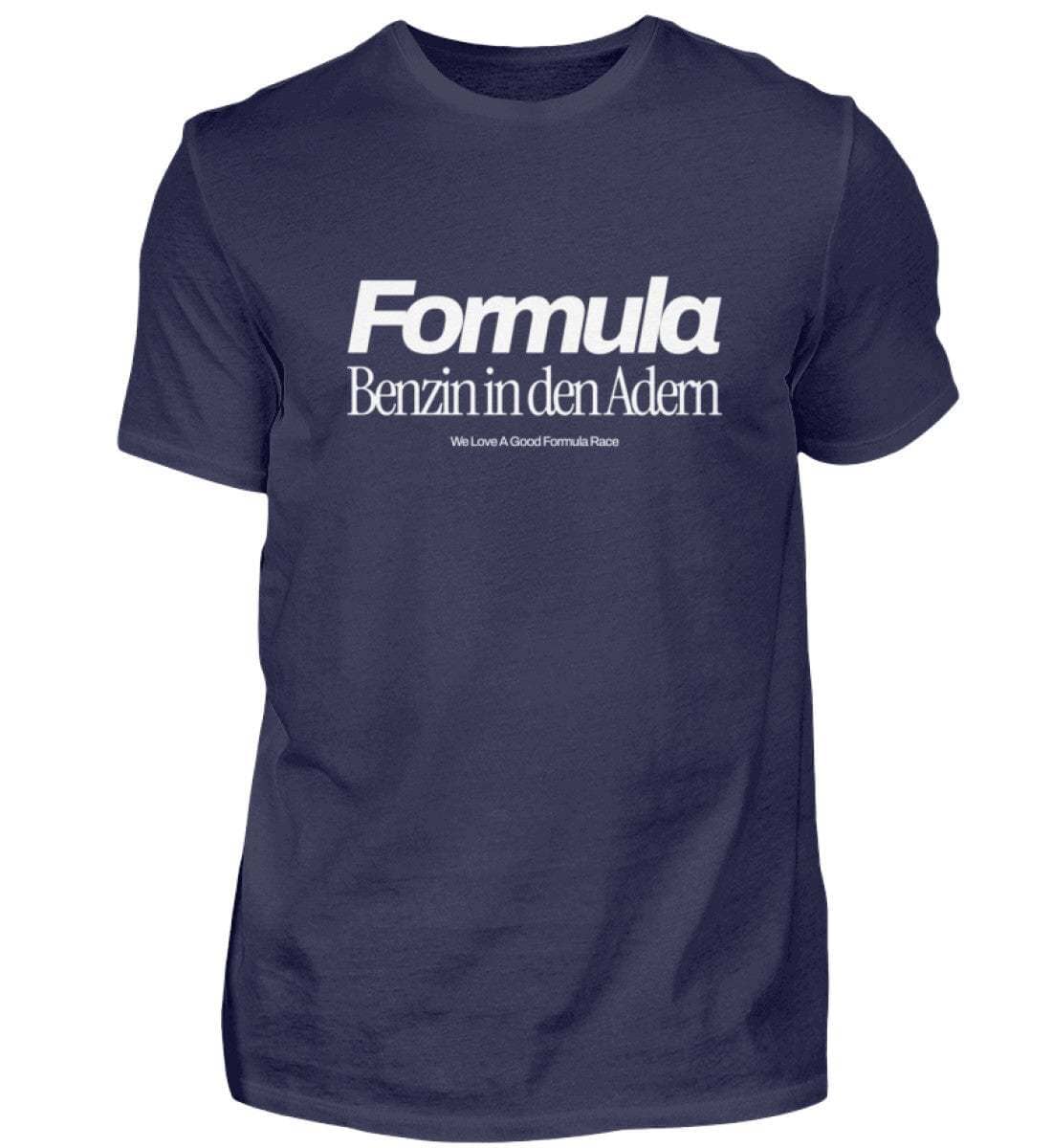 Formula - Benzin in den Adern Herren T-Shirt - Stylisches F1 Shirt | 100% Baumwolle | NOVAWEAR Herren Basic T-Shirt Novawear Navy XS 